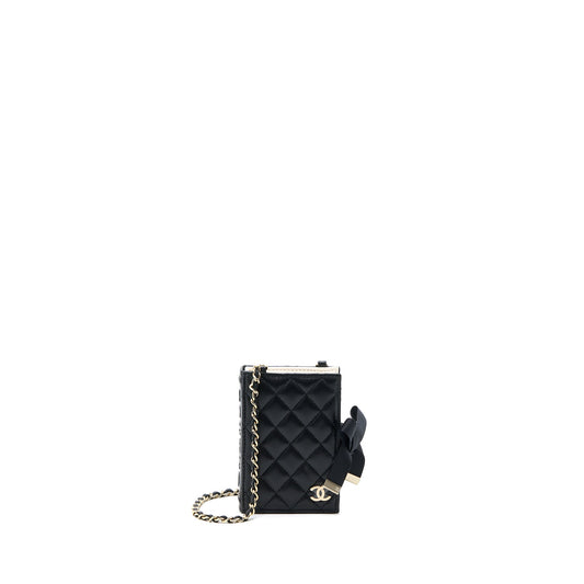 Chanel 22B Mini Book  Holder With Chains Lambskin Black LGHW