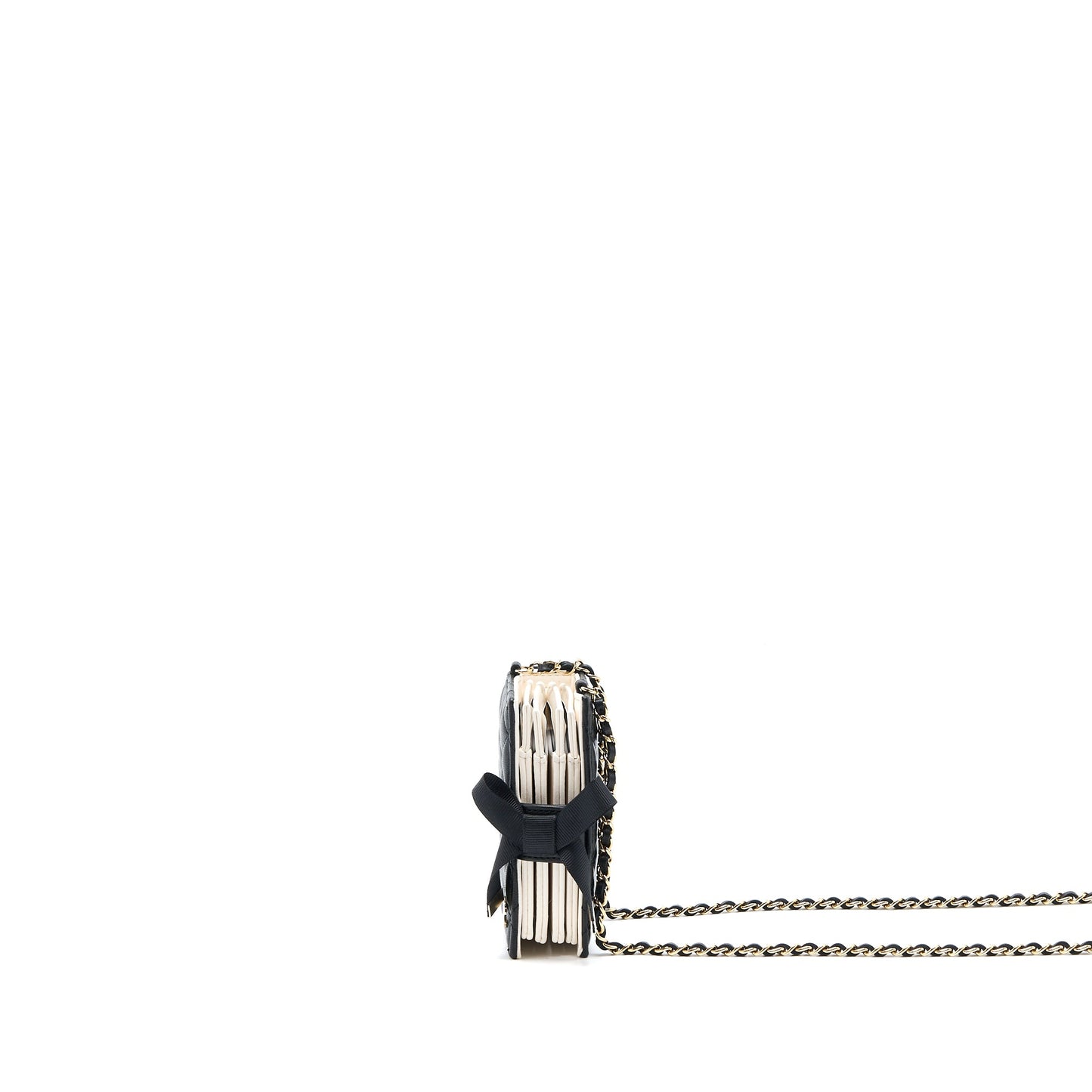 Chanel 22B Mini Book  Holder With Chains Lambskin Black LGHW