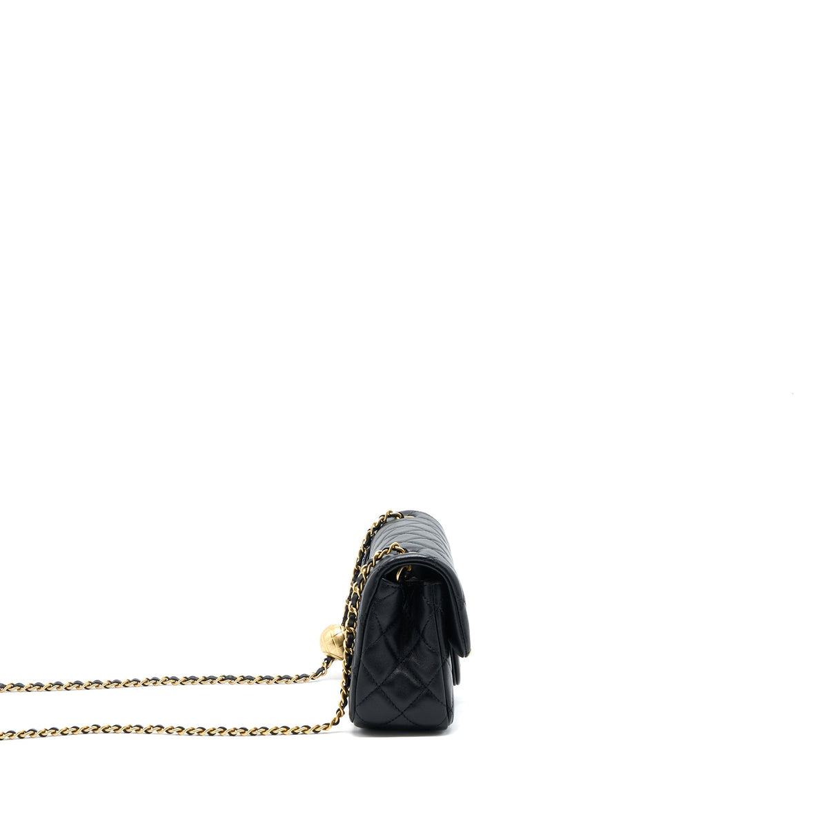 Chanel Pearl Crush Mini Rectangular Lambskin Black Brushed GHW (Microchip)