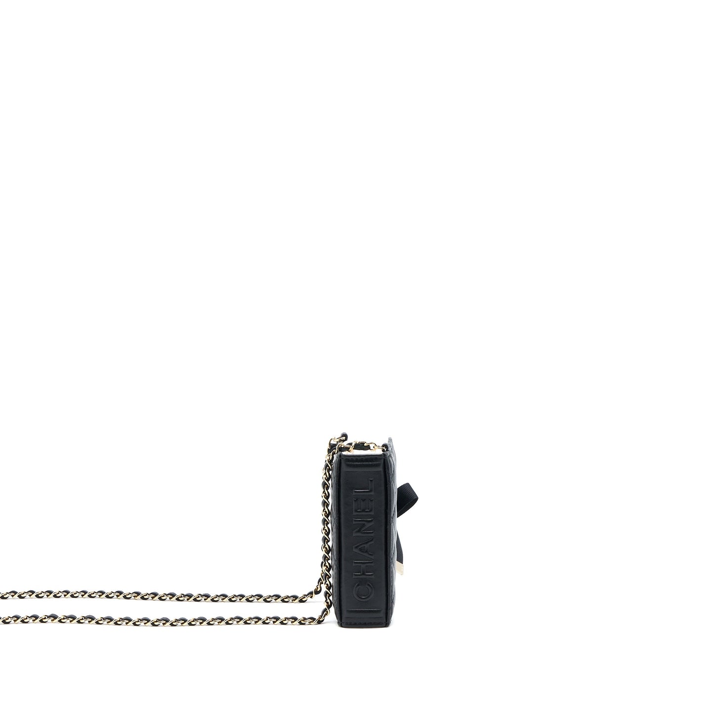 Chanel 22B Mini Book  Holder With Chains Lambskin Black LGHW
