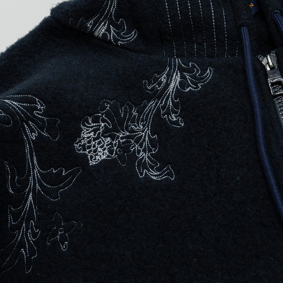 Louis Vuitton size M 2020-21FW printed zip hoodie dark blue