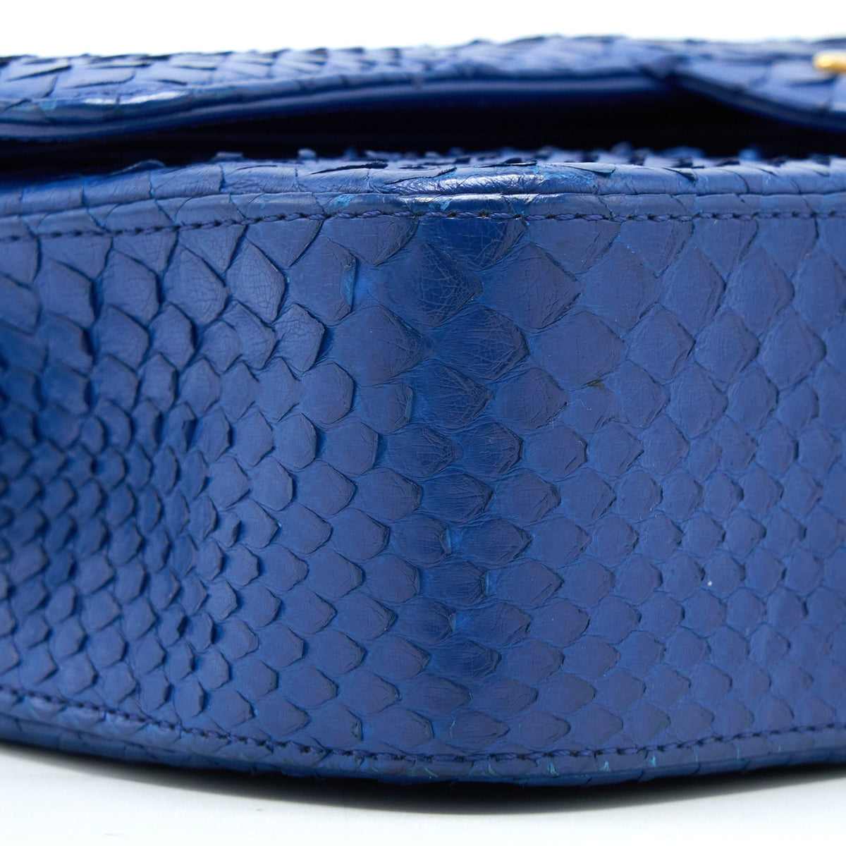 Chanel Medium Classic Double Flap Bag Python Blue GHW