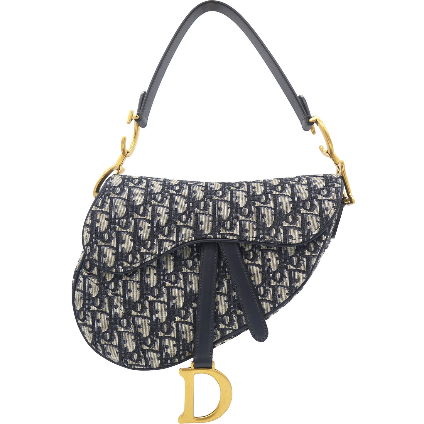 Dior Blue Oblique Canvas Saddle Bag