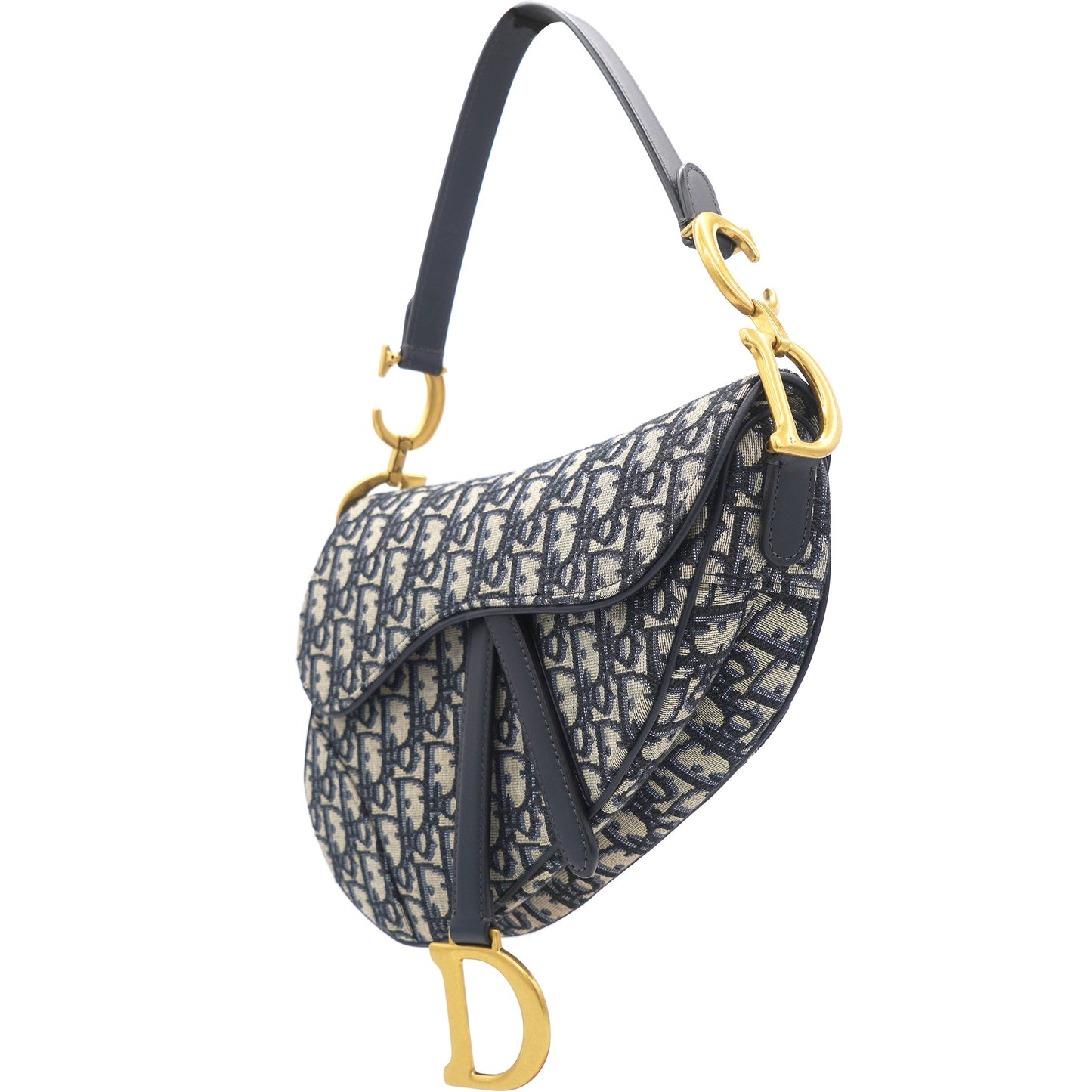 Dior Blue Oblique Canvas Saddle Bag