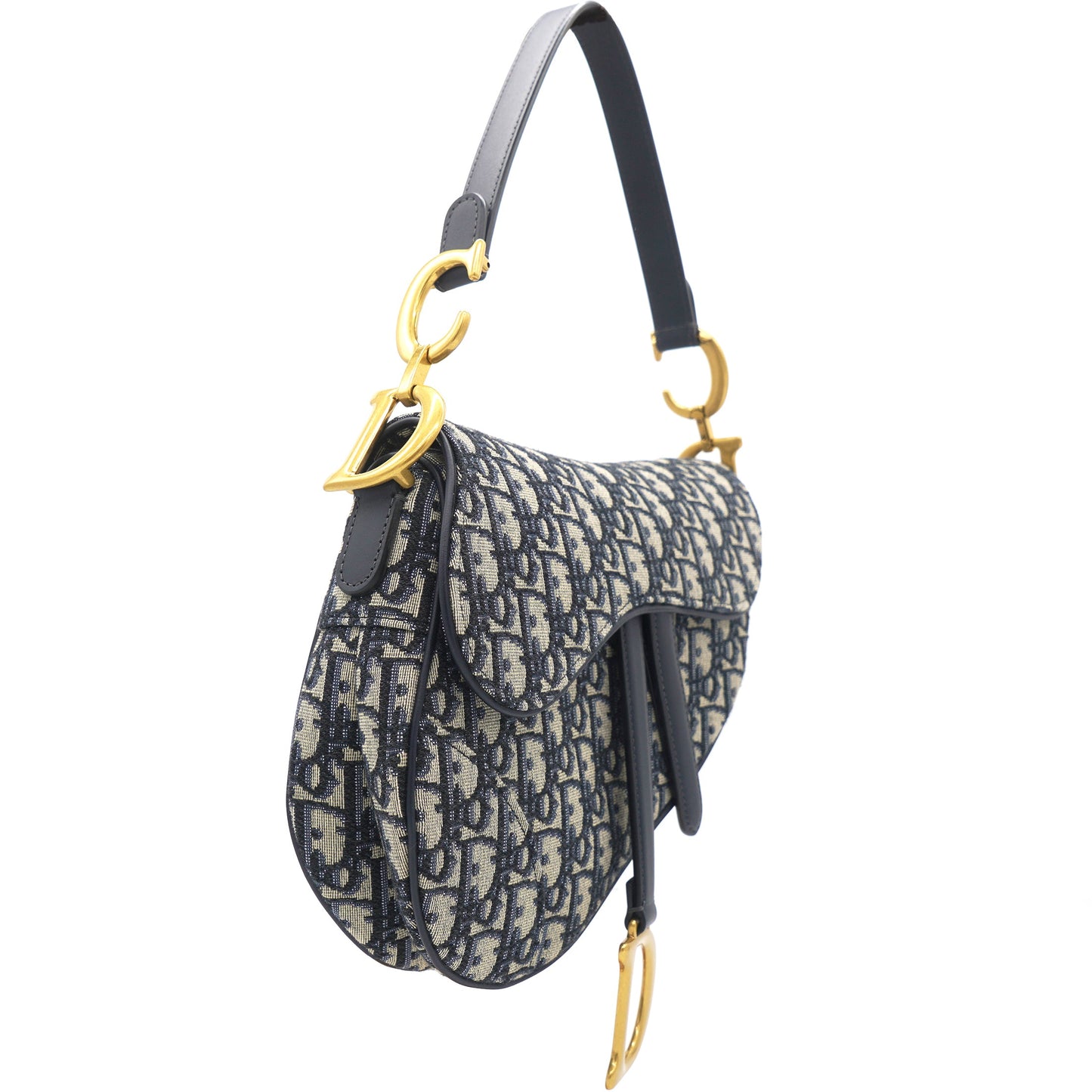 Dior Blue Oblique Canvas Saddle Bag