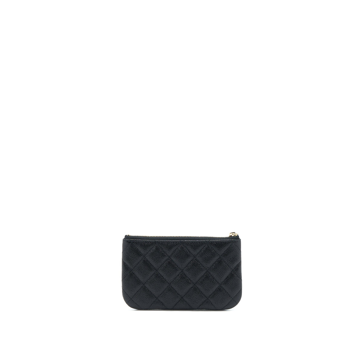 Chanel Zippy Small Pouch Detailed Logo Caviar Black LGHW