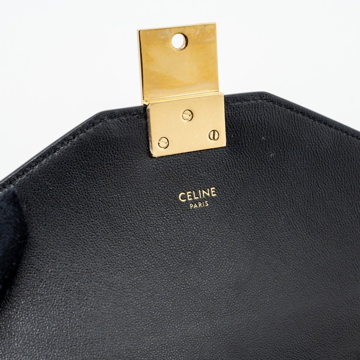 Celine Medium C Bag Tweed/ Leather Black/ White GHW