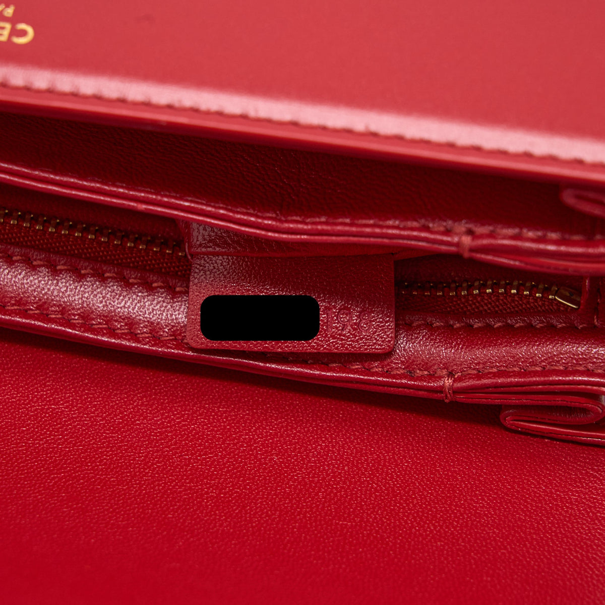 Celine Medium Classique Triomphe Bag Shiny Calfskin Red GHW
