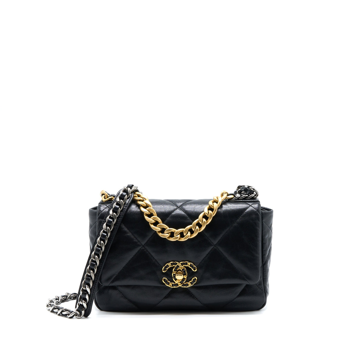 Chanel Small 19 Bag Goatskin Black Multicoloured Hardware