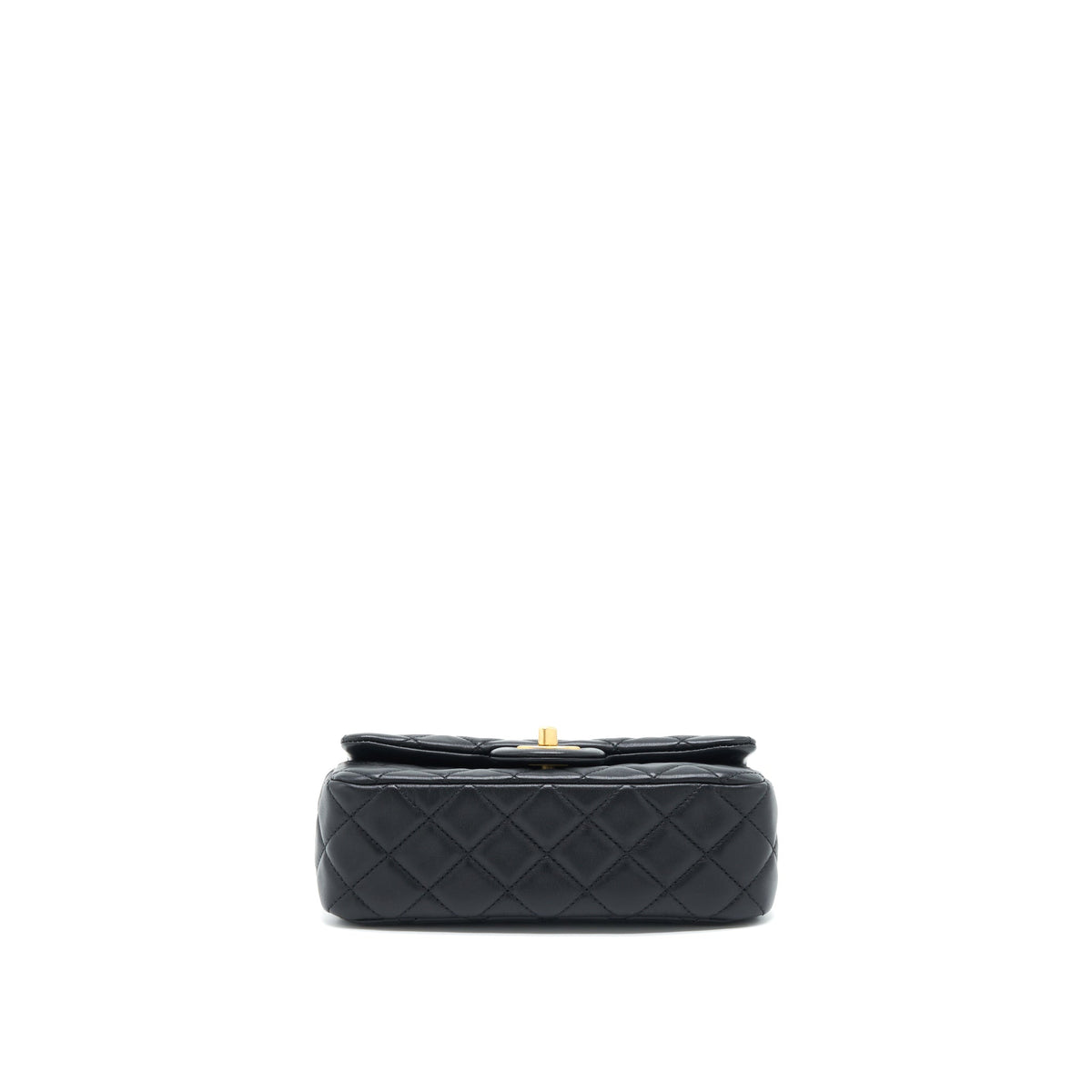 Chanel Pearl Crush Mini Rectangular Flap Bag Lambskin Black GHW (Microchip)