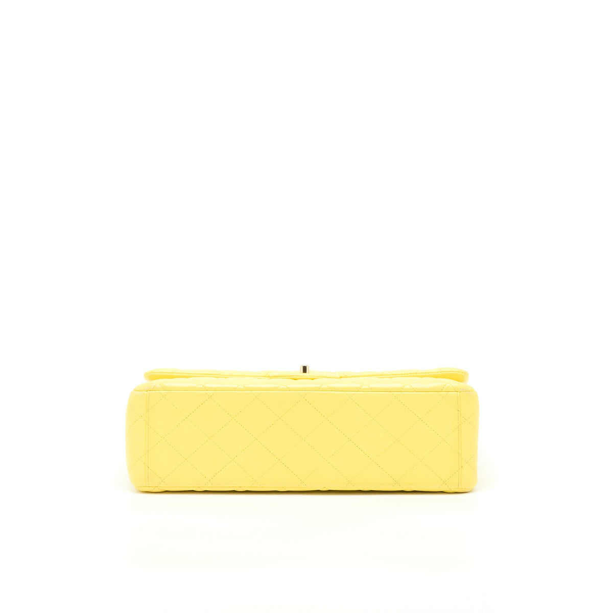 Chanel Maxi Classic Double Flap Bag Lambskin Yellow LGHW