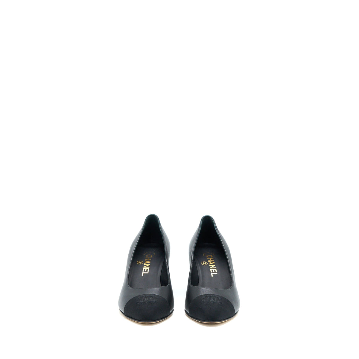 Chanel Size 36 CC Logo Heels With Pearl Black