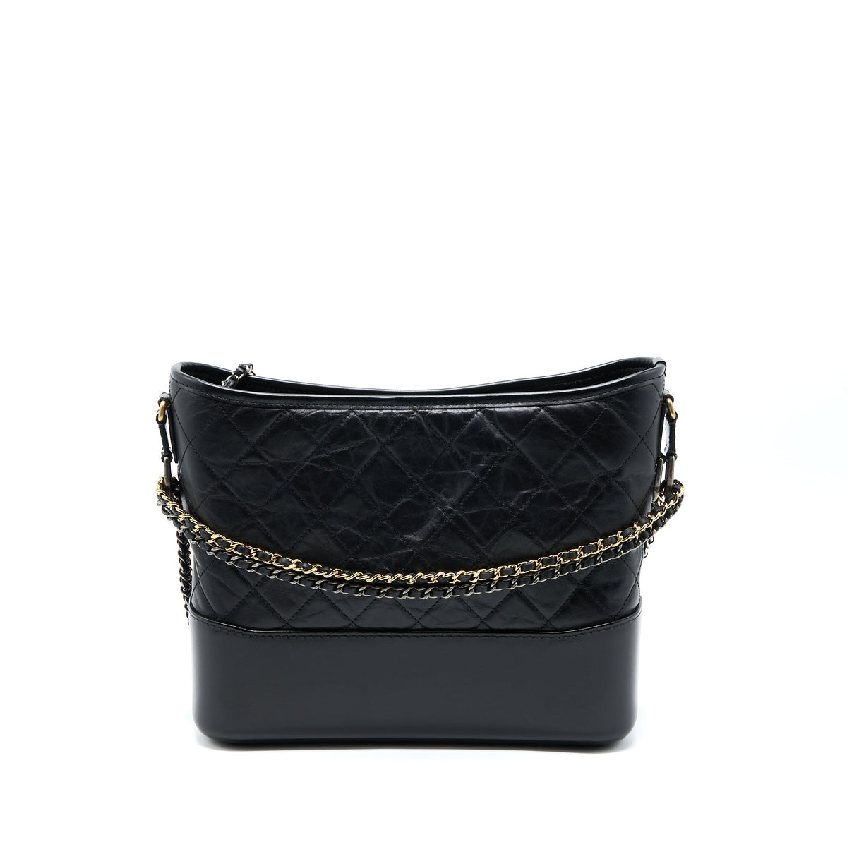 Chanel Large Gabrielle Hobo Bag Aged Calfskin Black Multicolour Hardware