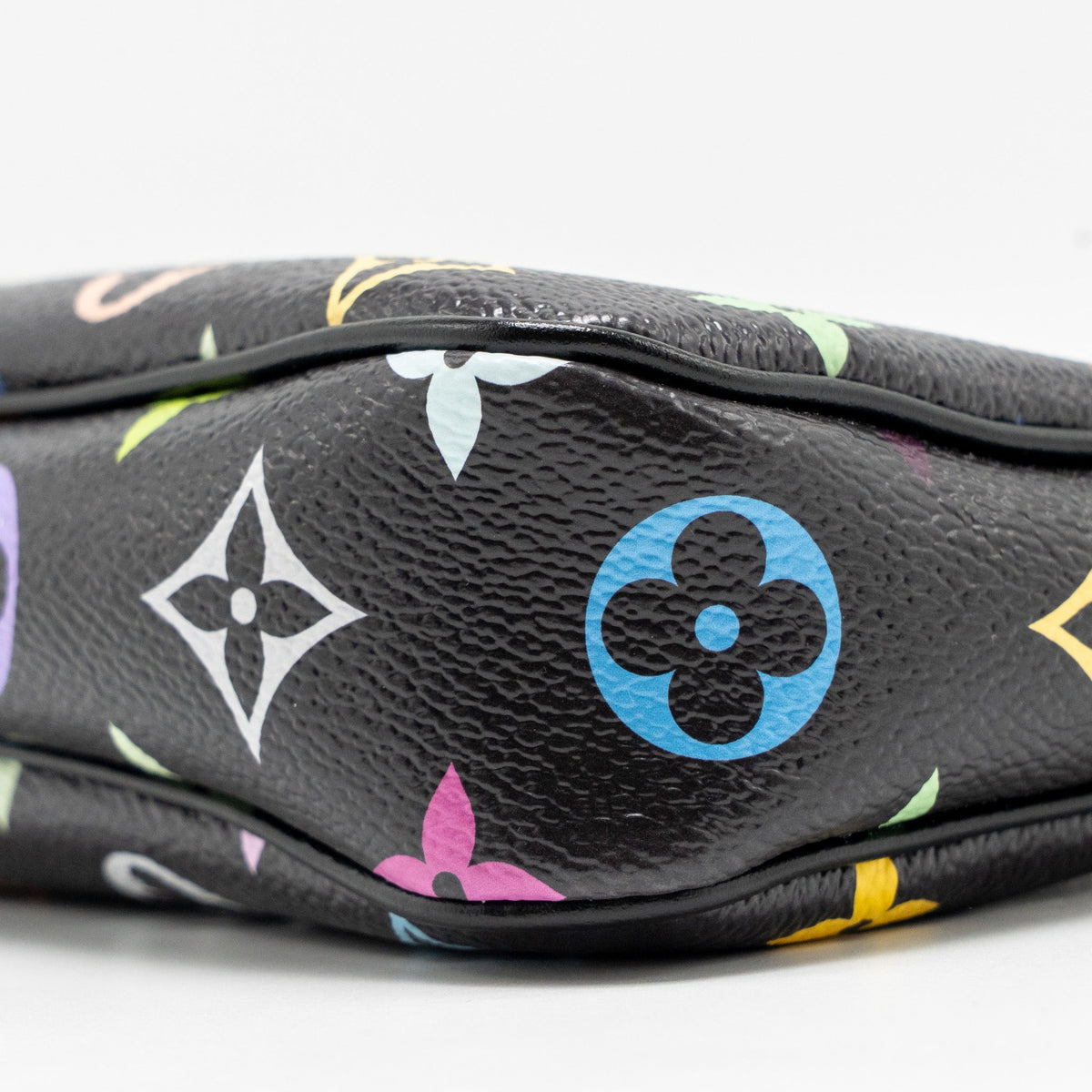 Louis Vuitton X Takashi Murakami Pochette Accessories Multicolour Monogram Canvas Black SHW