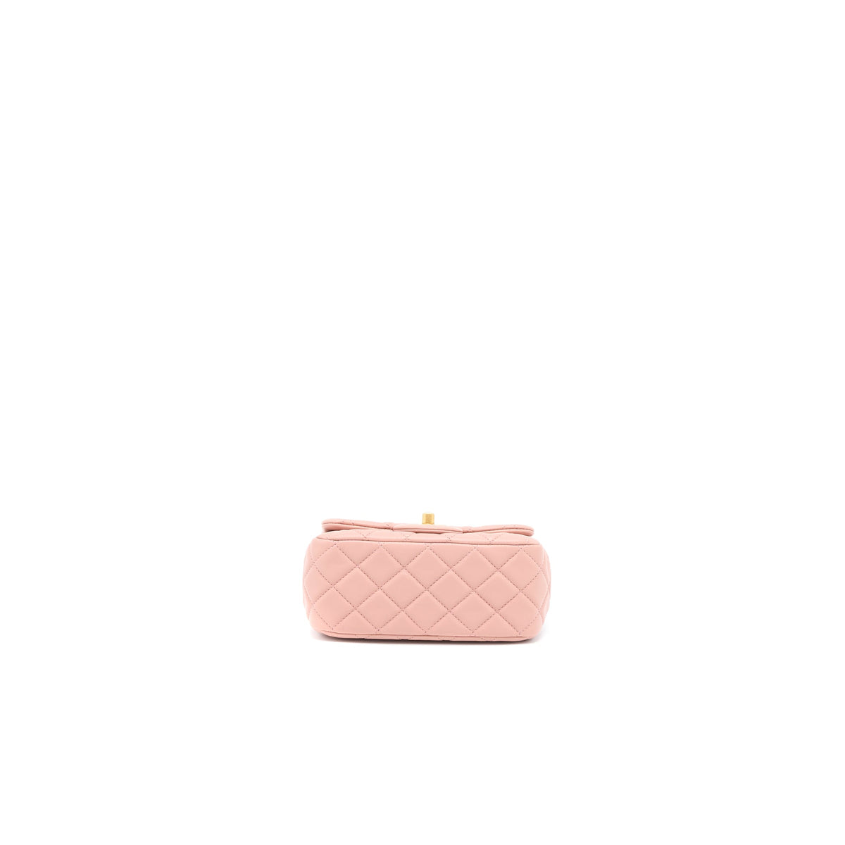 Chanel Pearl Crush Mini Square Flap Bag Lambskin Dark Pink GHW (Microchip)