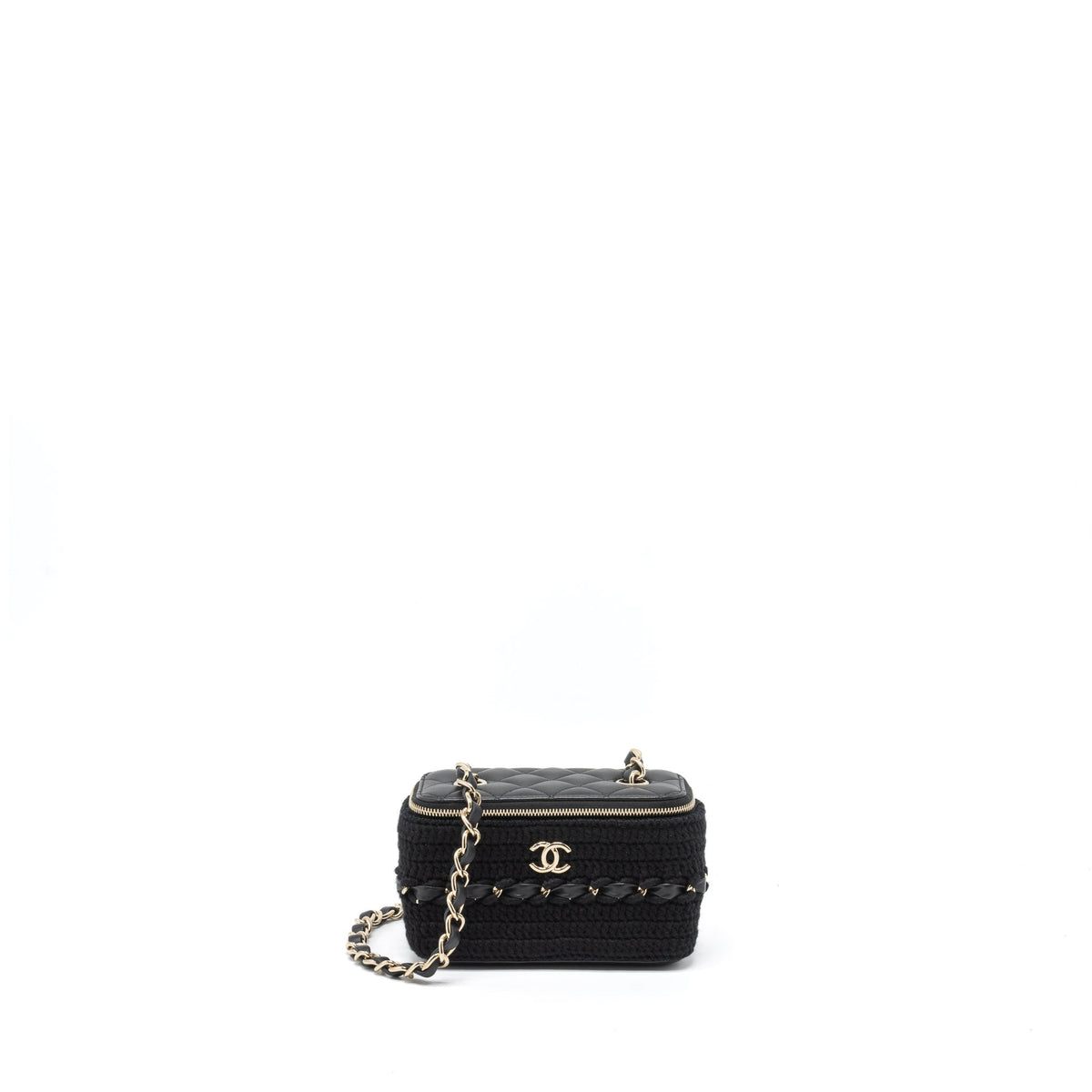 Chanel Long Vanity with Giant Chain Tweed/Lambskin Black LGHW