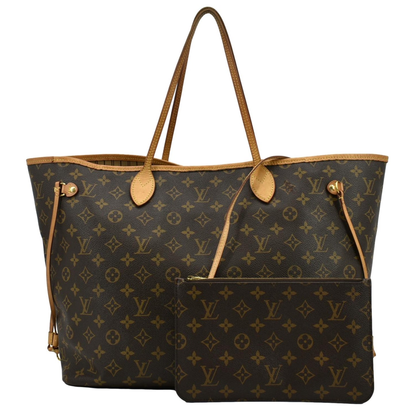 LOUIS VUITTON Neverfull GM Monogram Canvas Tote Bag Brown