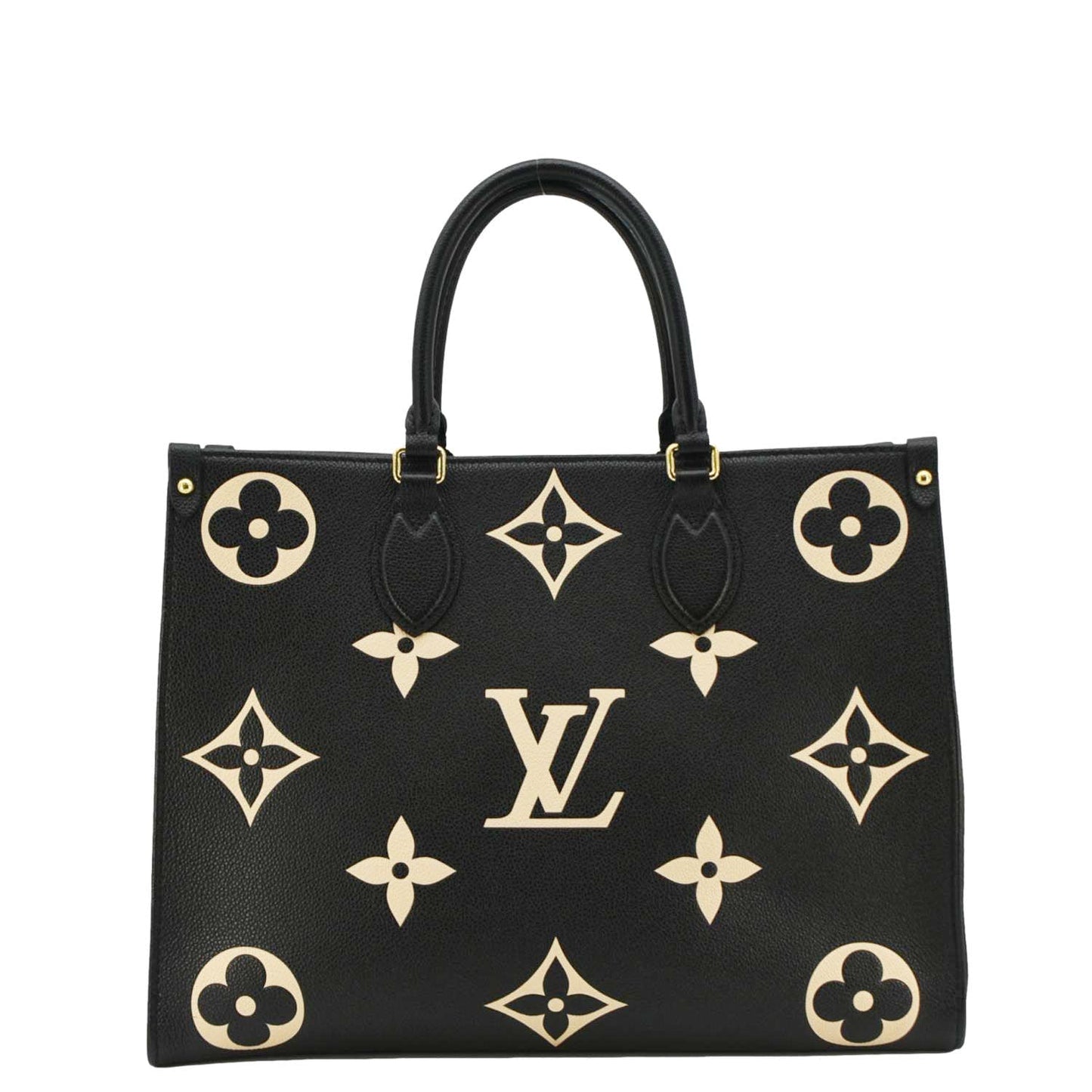LOUIS VUITTON Onthego MM Giant Monogram Empreinte Leather Tote Bag Bicolor