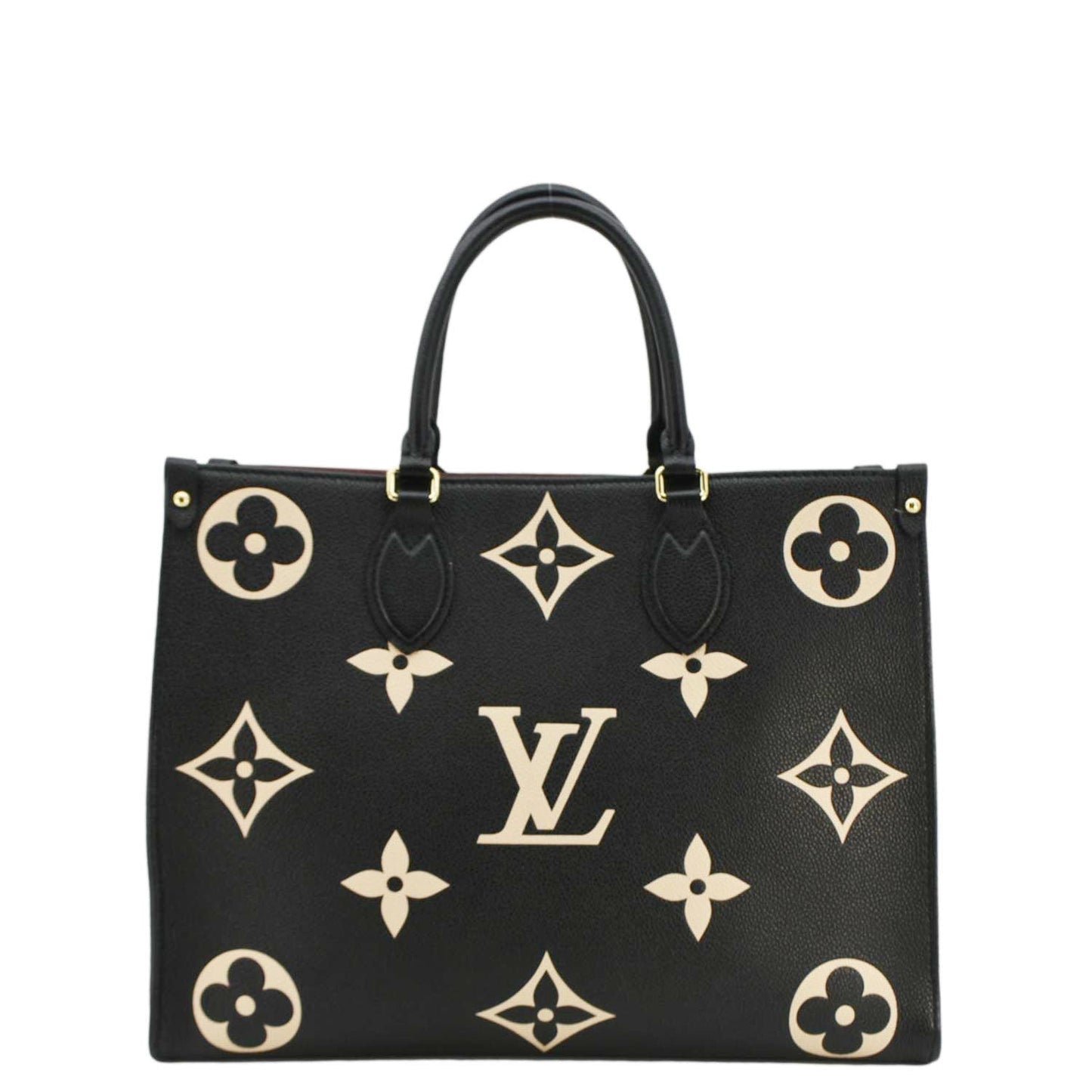 LOUIS VUITTON Onthego MM Giant Monogram Empreinte Leather Tote Bag Bicolor