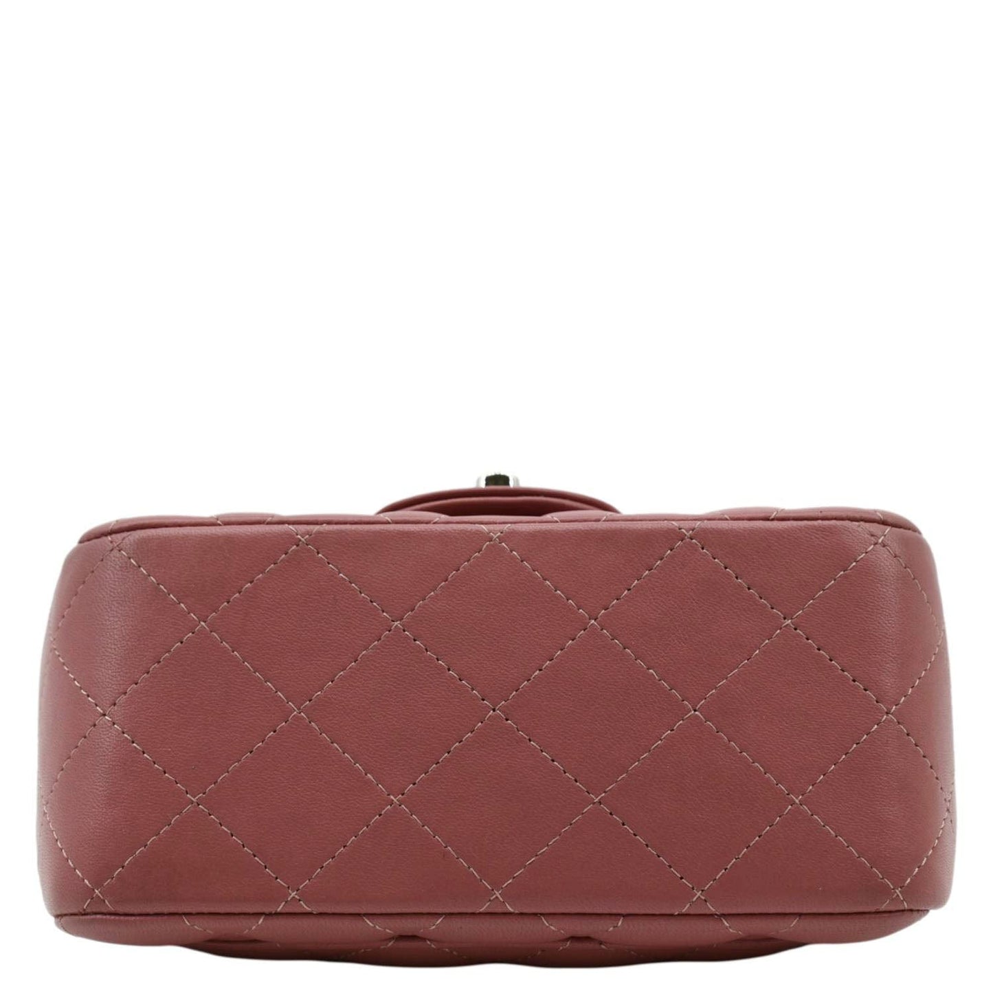 CHANEL Mini Square Flap Leather Crossbody Bag Pink