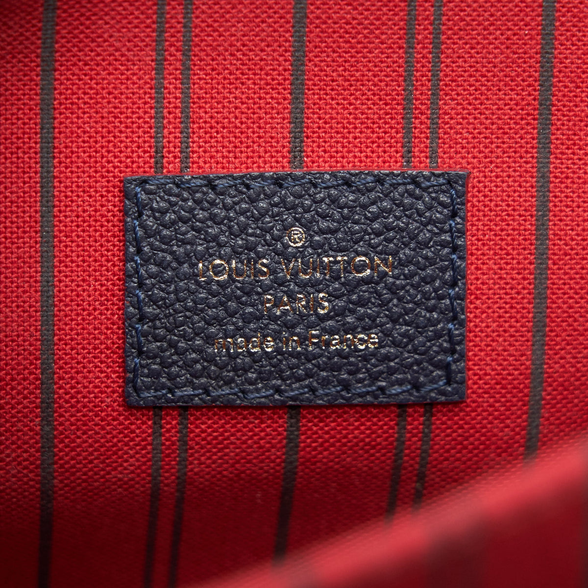LOUIS VUITTON POCHETTE METIS Monogram Empreinte Leather Marine Rouge
