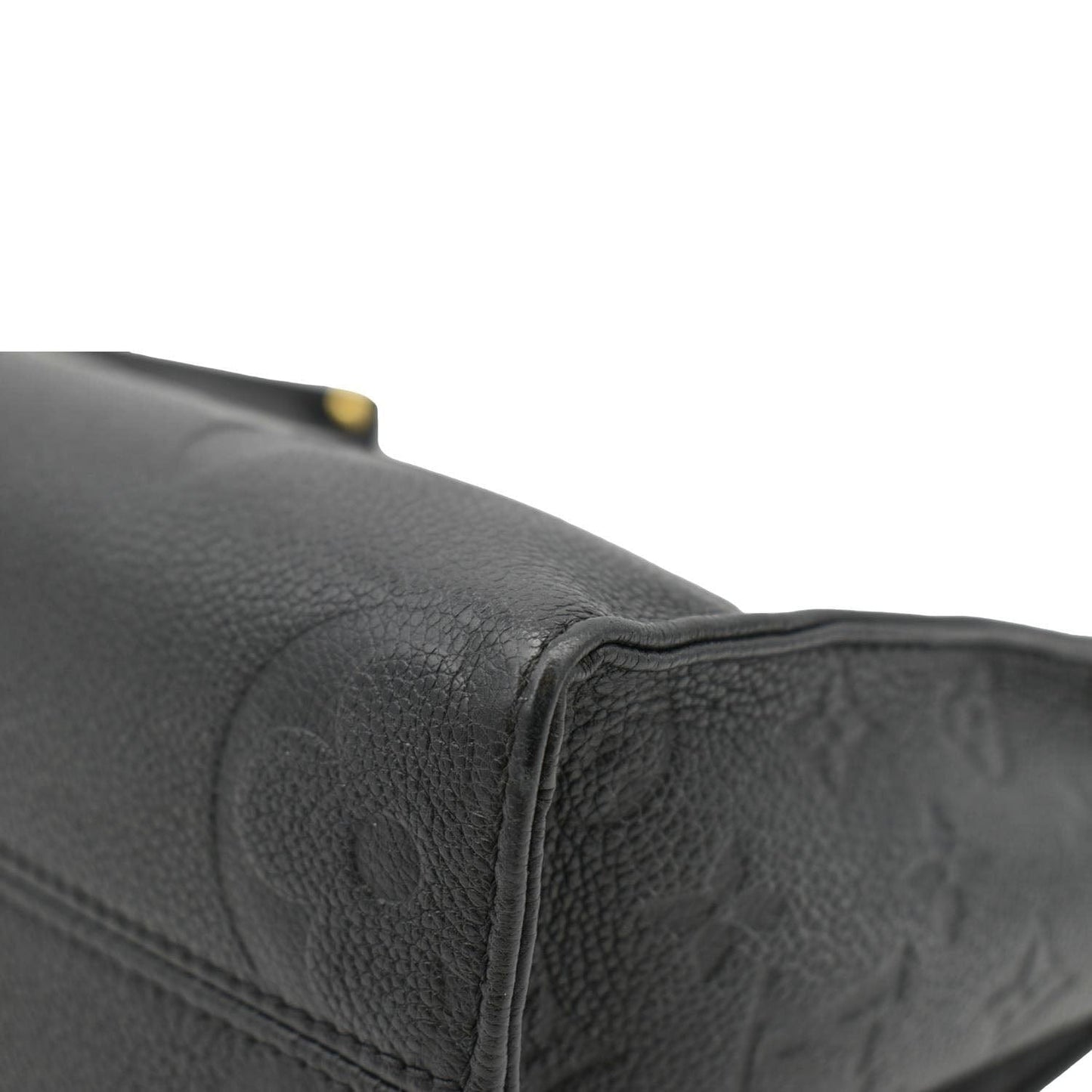 LOUIS VUITTON Onthego PM Monogram Empreinte Leather Tote Shoulder Bag Black