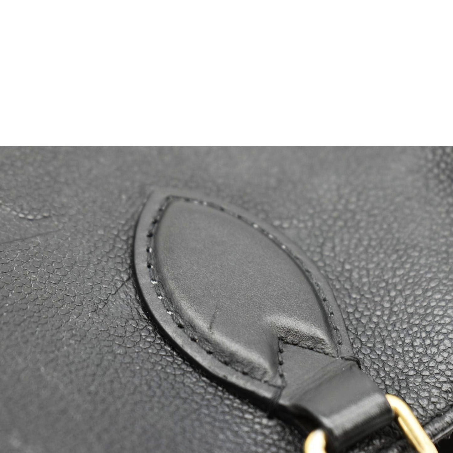 LOUIS VUITTON Onthego PM Monogram Empreinte Leather Tote Shoulder Bag Black