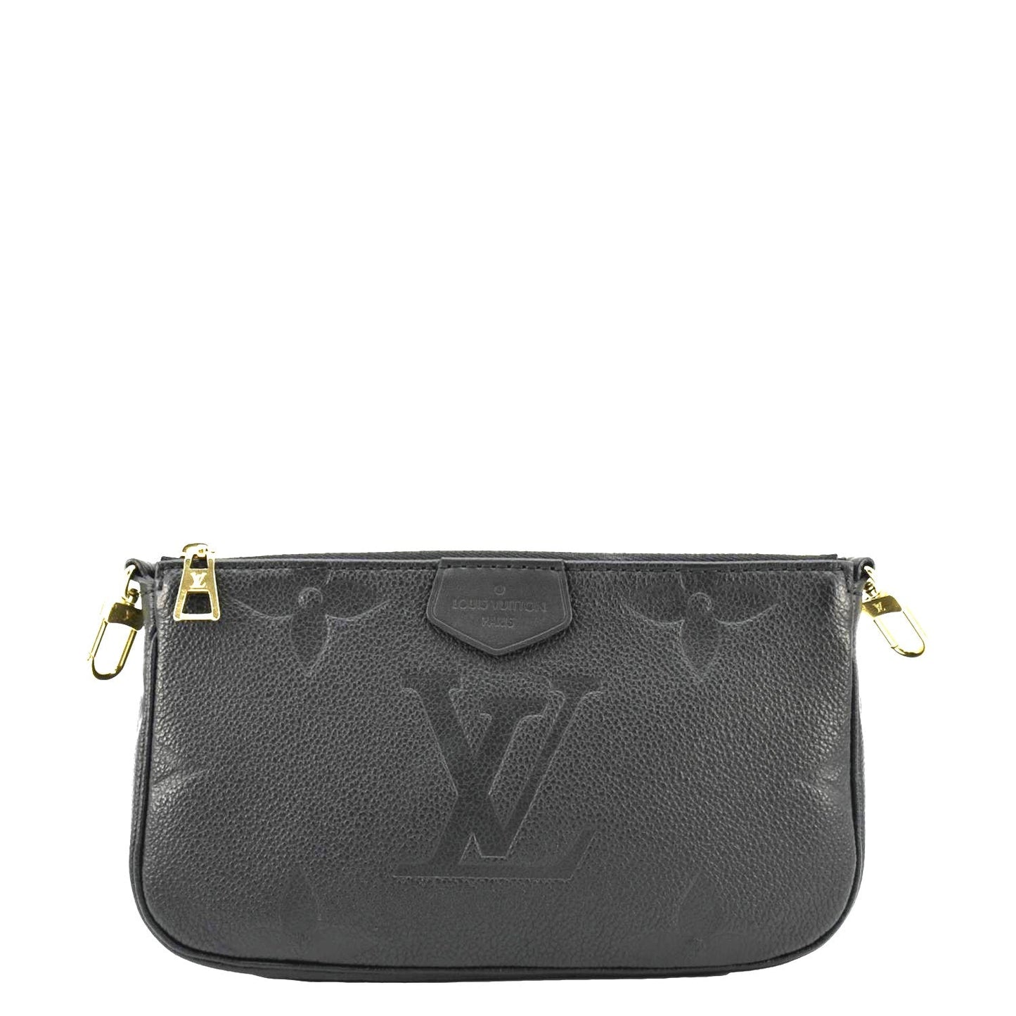 LOUIS VUITTON Multi Pochette Accessoires Monogram Empreinte Leather Crossbody Bag Black