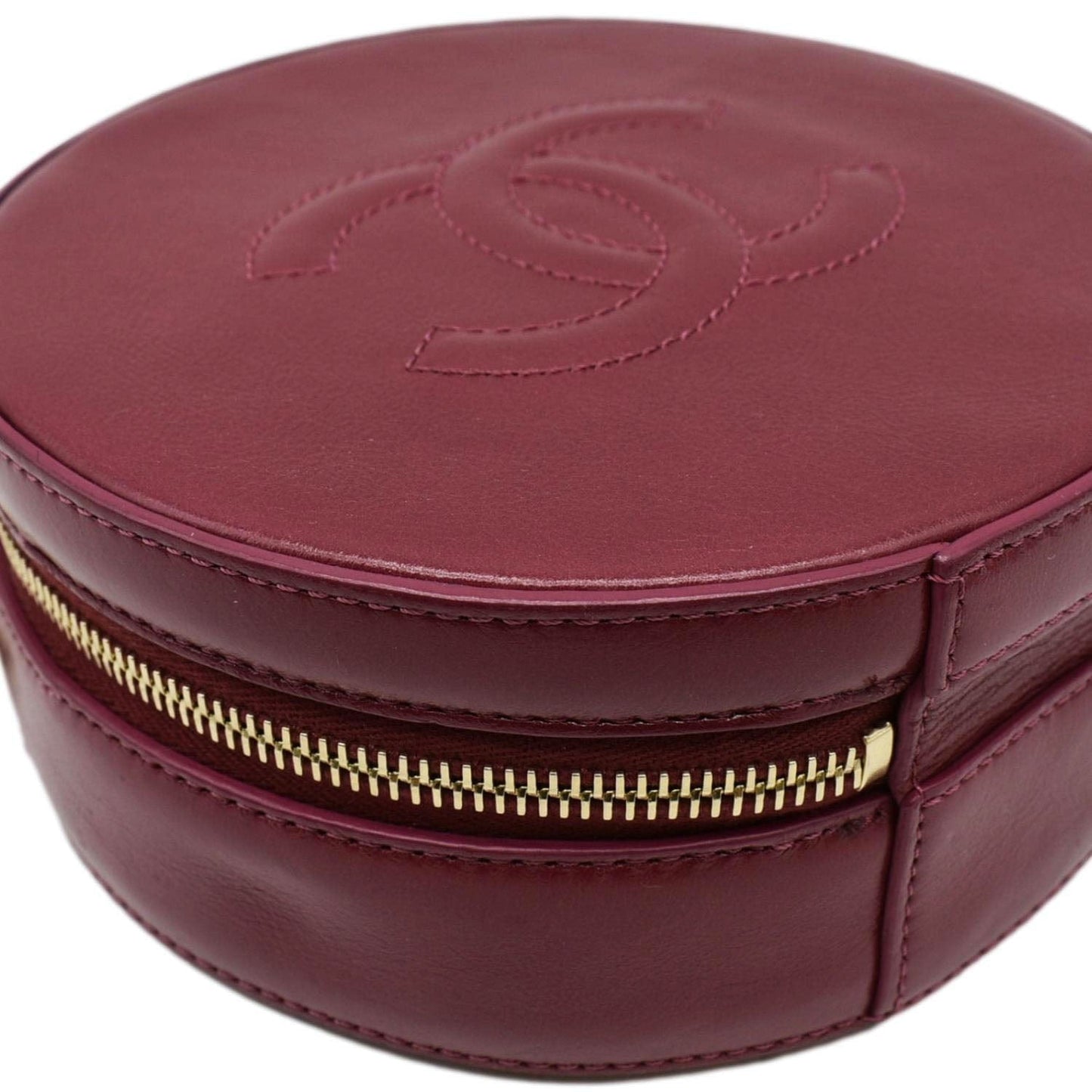 CHANEL Round As Earth Leather Crossbody Bag Fuchsia