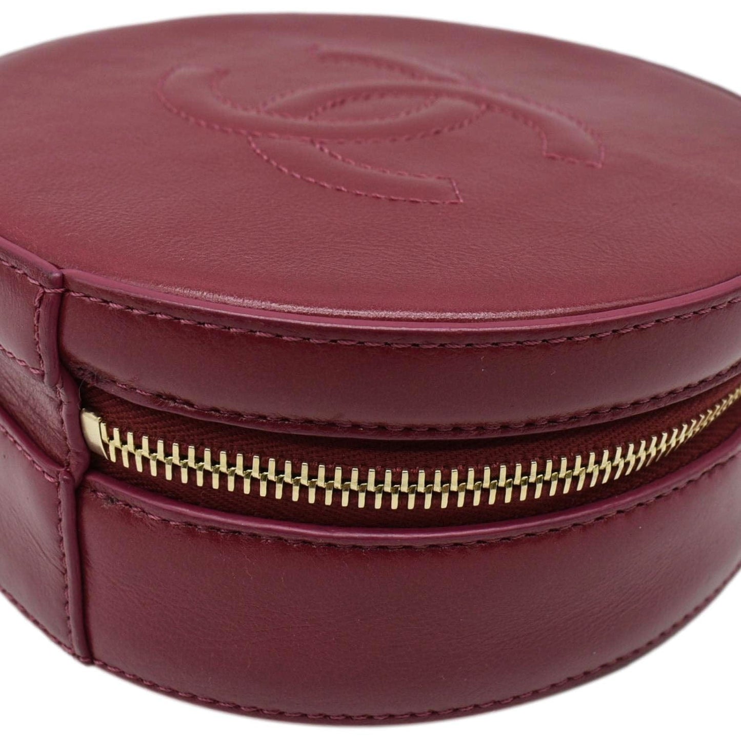 CHANEL Round As Earth Leather Crossbody Bag Fuchsia