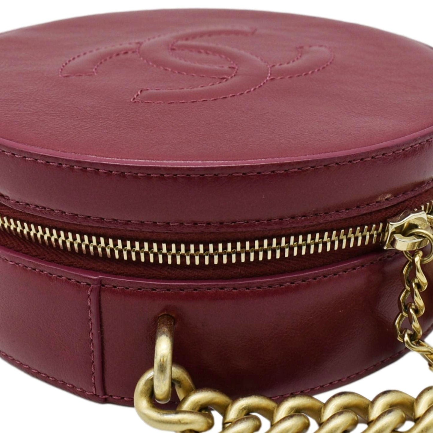 CHANEL Round As Earth Leather Crossbody Bag Fuchsia