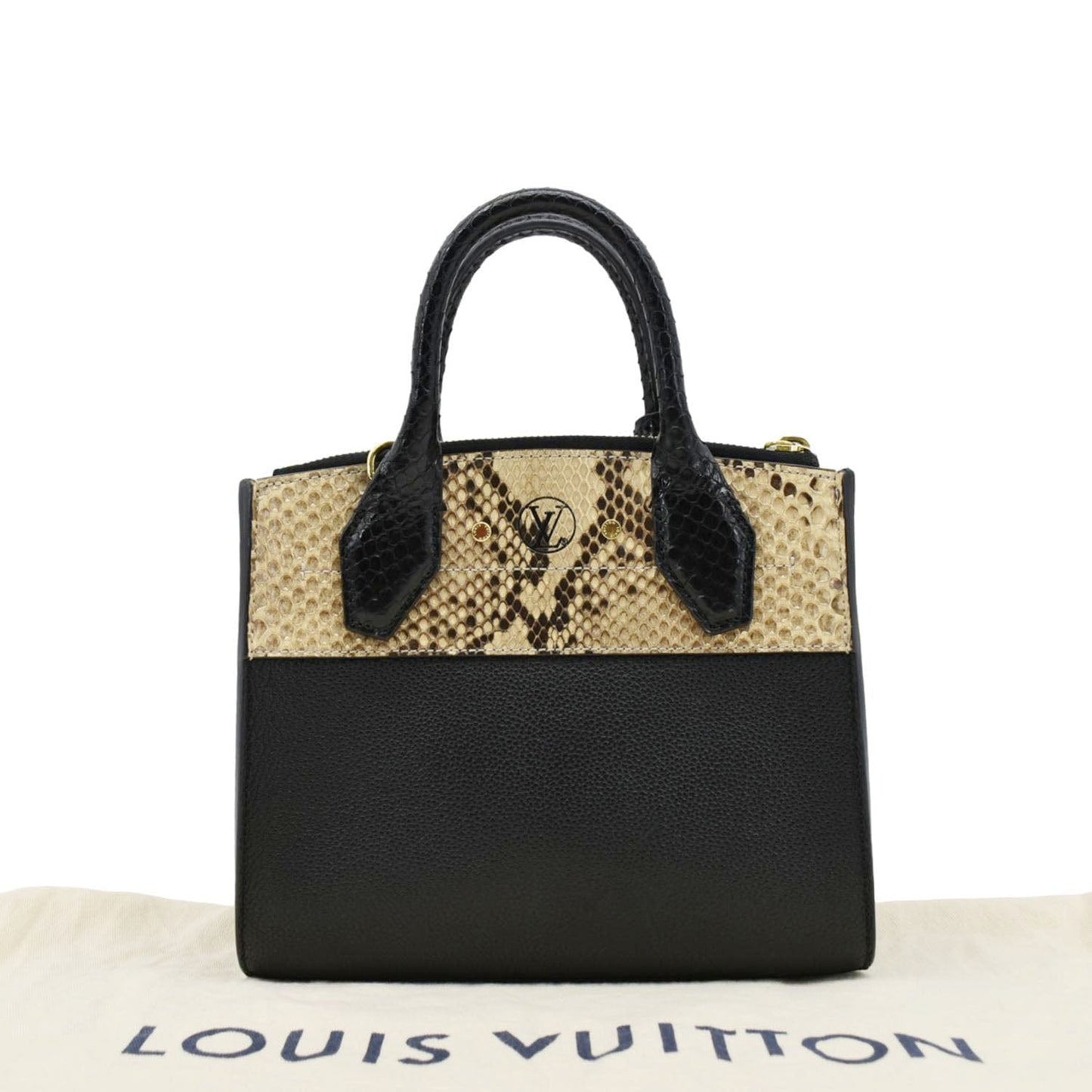 LOUIS VUITTON City Steamer Python Leather Tote Bag Gold