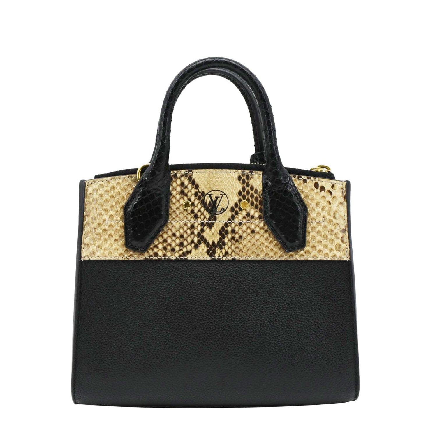 LOUIS VUITTON City Steamer Python Leather Tote Bag Gold