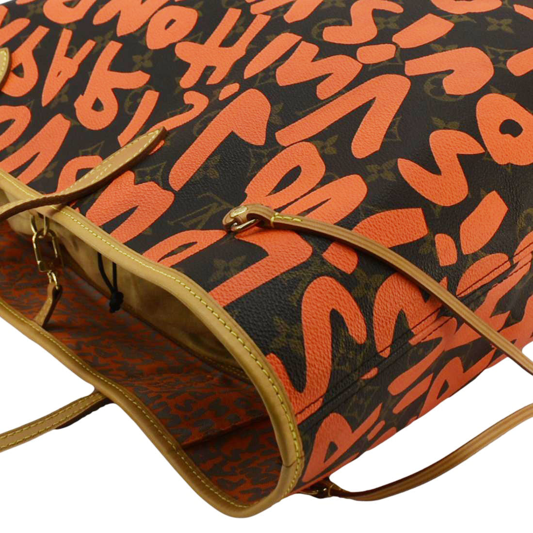 LOUIS VUITTON Neverfull GM Monogram Graffiti Tote Bag Orange