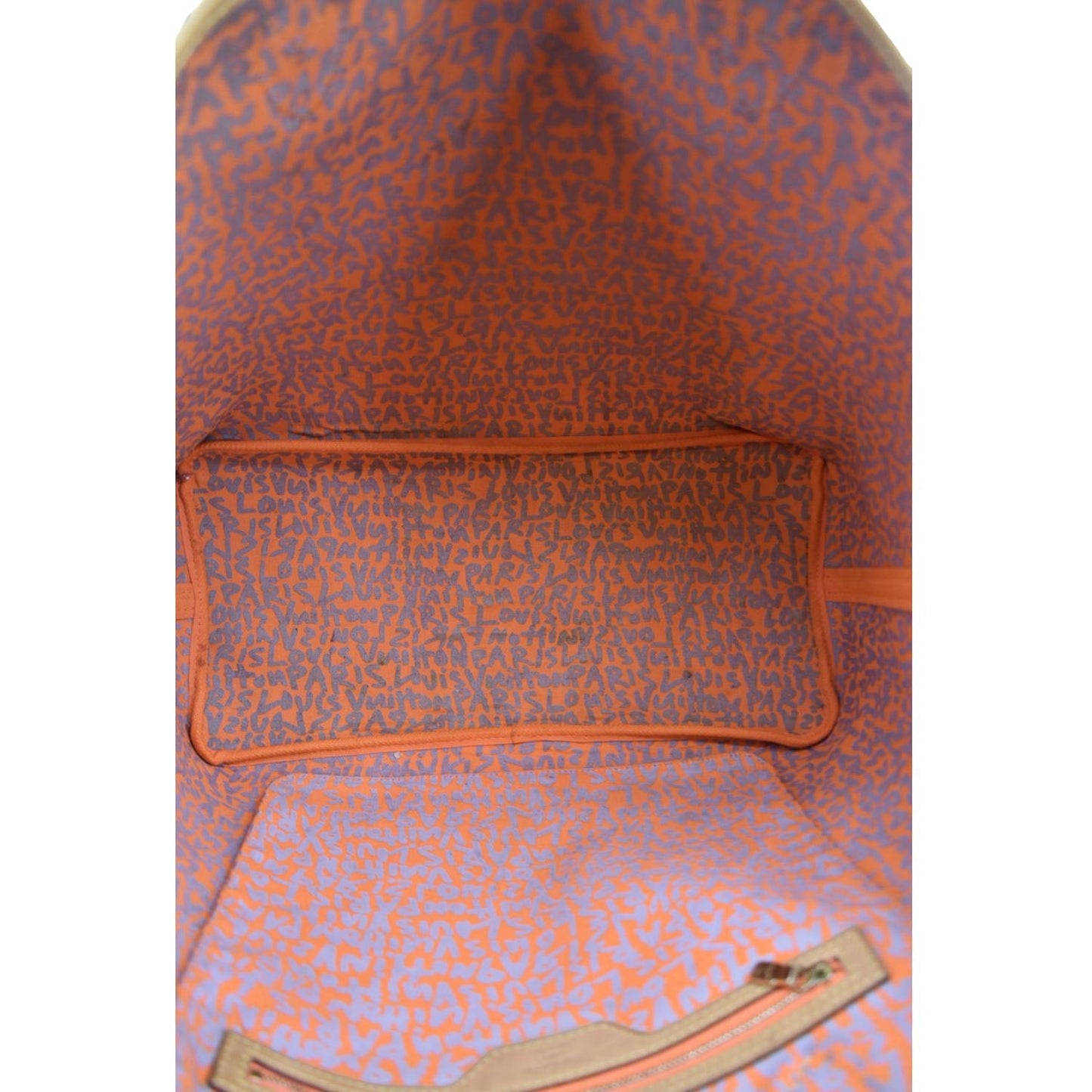 LOUIS VUITTON Neverfull GM Monogram Graffiti Tote Bag Orange