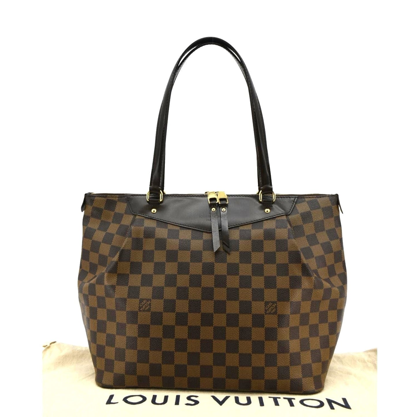 LOUIS VUITTON Westminster GM Damier Ebene Tote Shoulder Bag Brown
