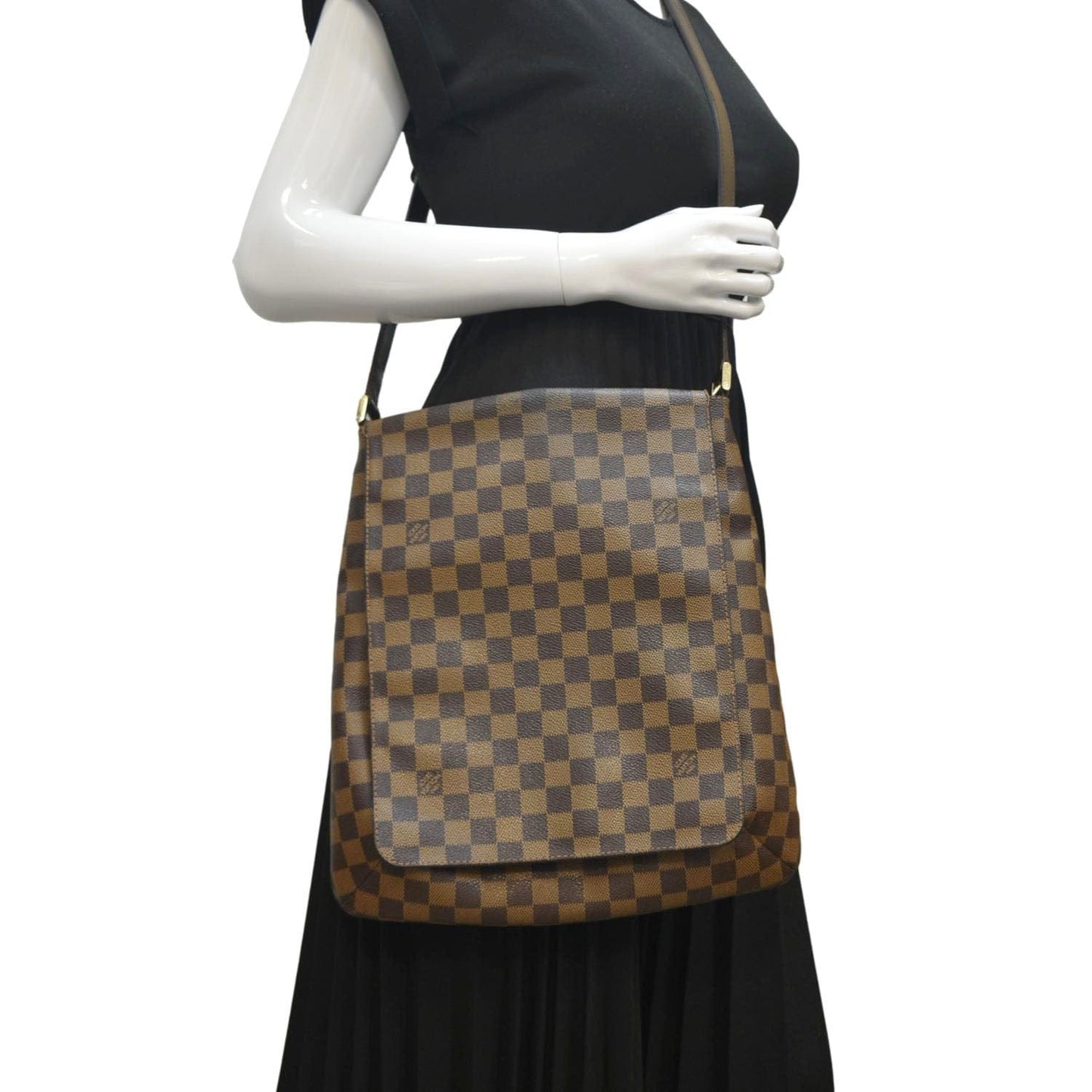 LOUIS VUITTON Musette Salsa GM Damier Ebene Crossbody Bag Brown