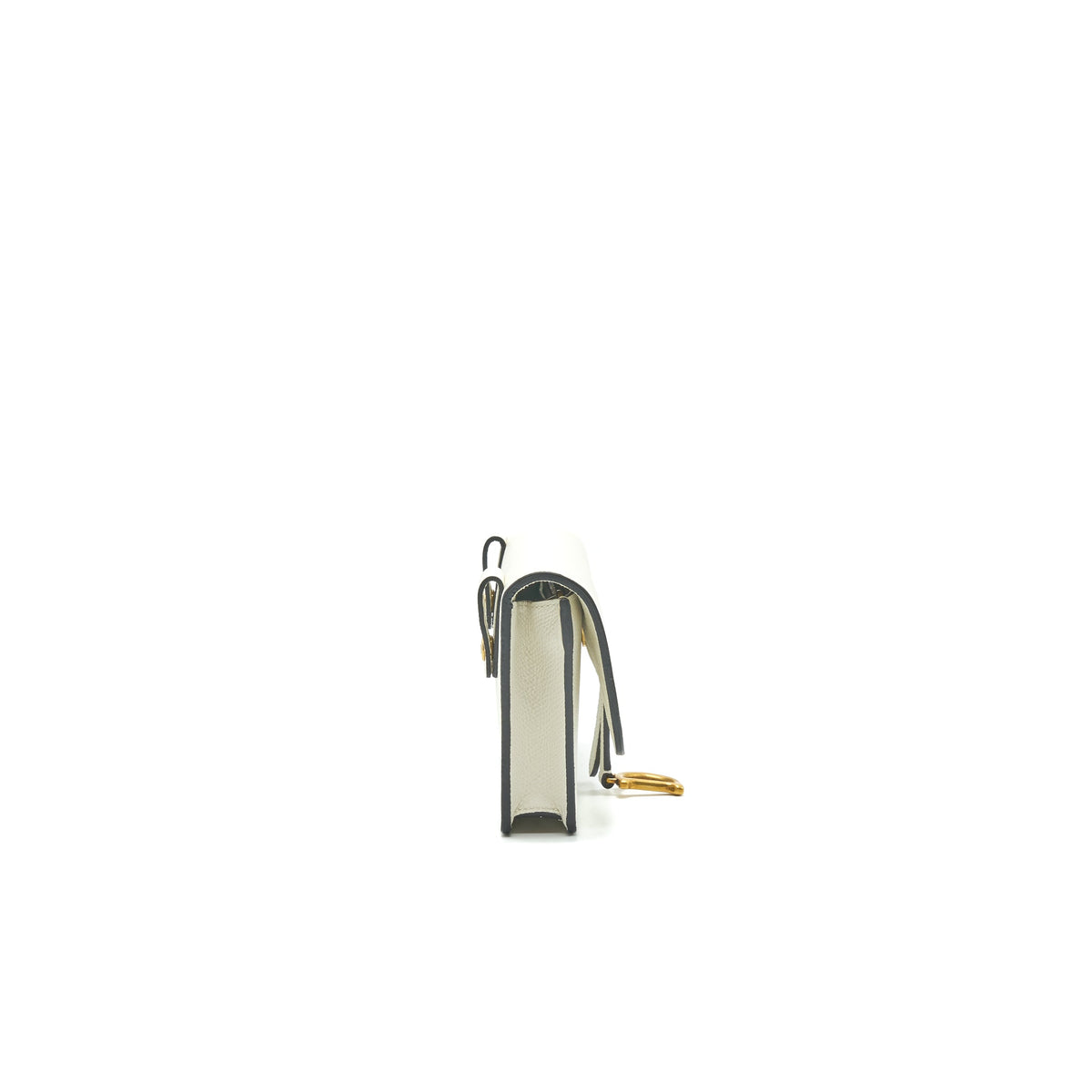 Dior Grained Calfskin Saddle Belt Pouche White GHW