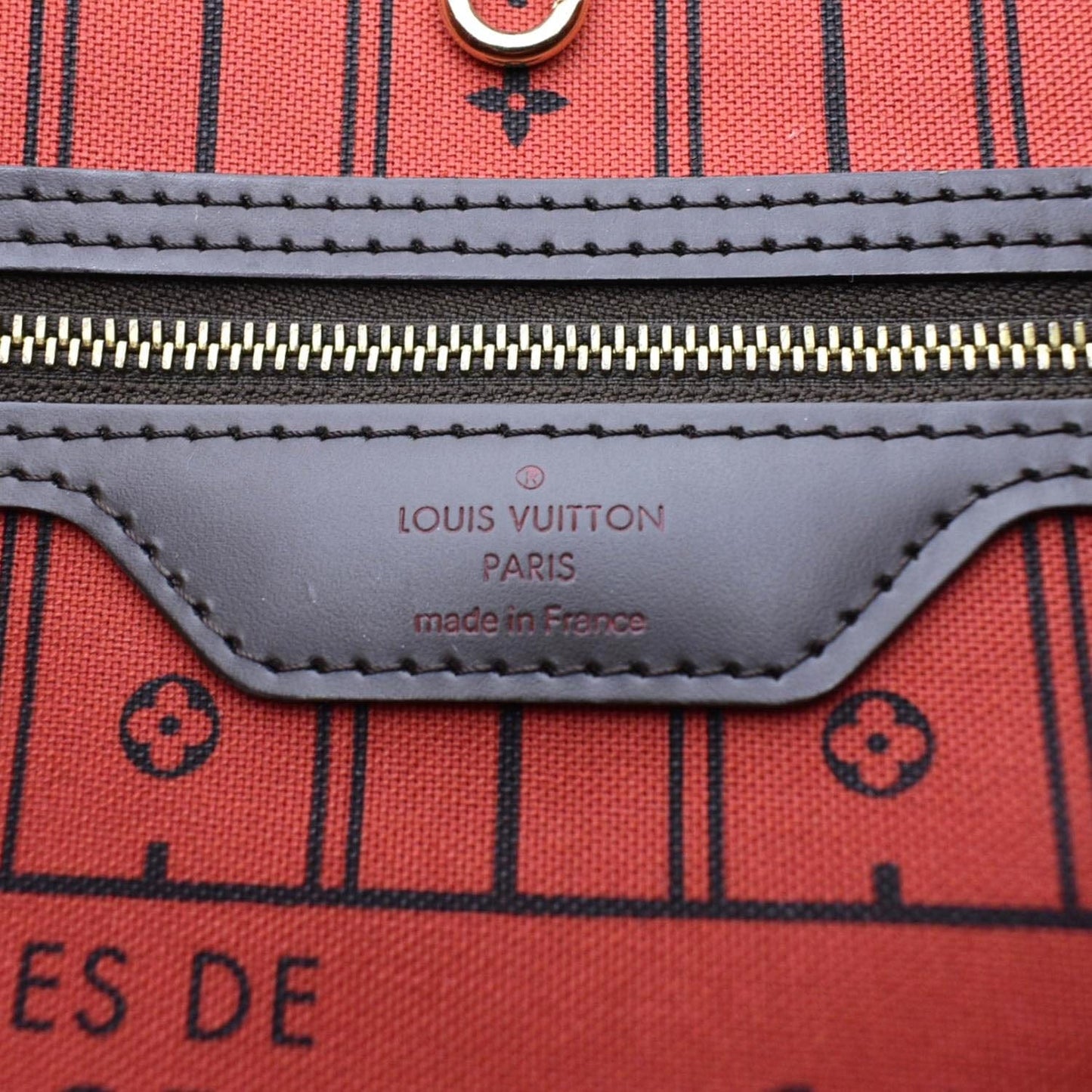 LOUIS VUITTON Neverfull GM Damier Ebene Tote Shoulder Bag Brown