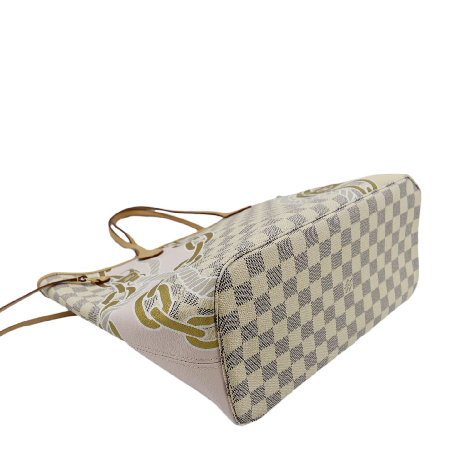 LOUIS VUITTON Neverfull Nautical MM Damier Azur Tote Shoulder Bag White