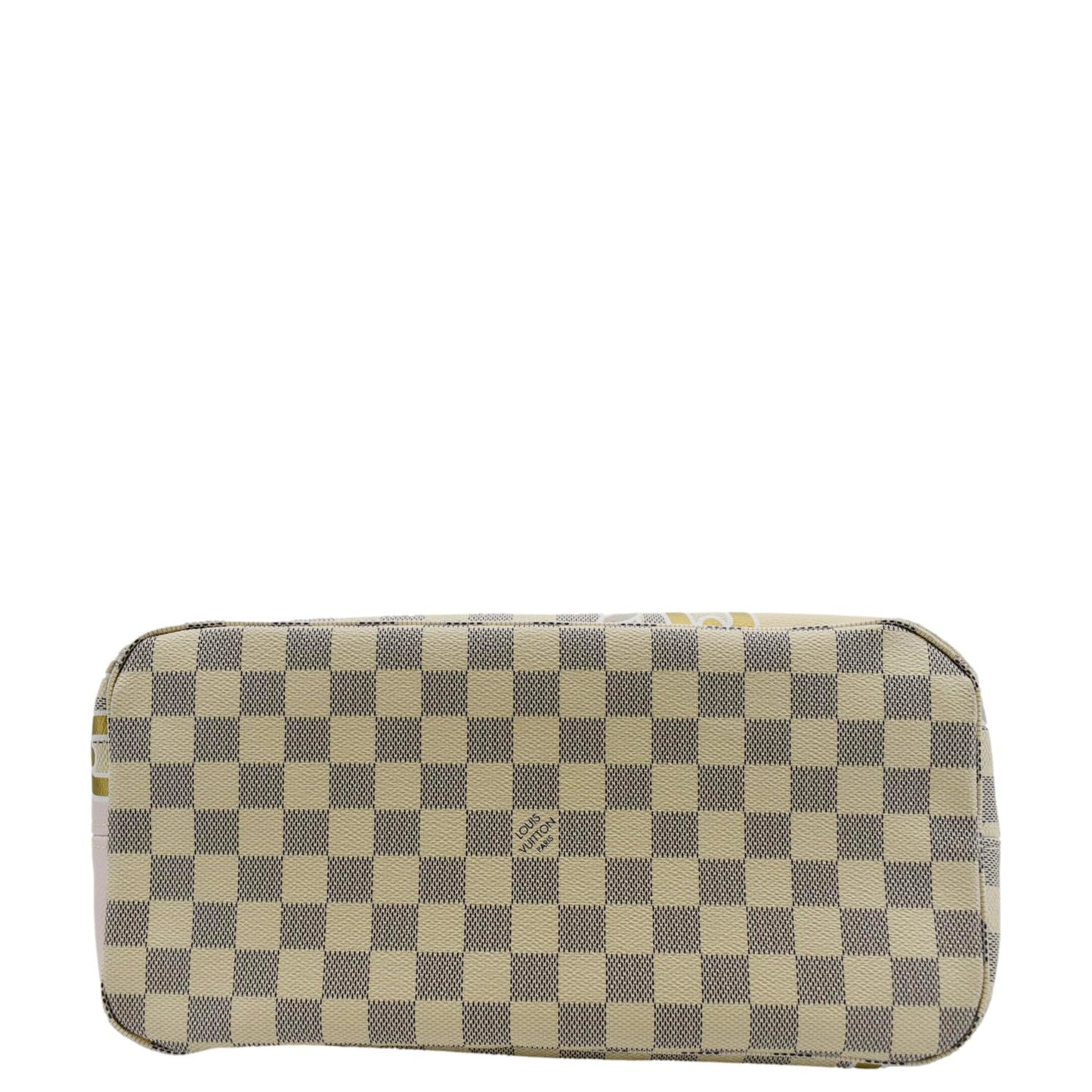 LOUIS VUITTON Neverfull Nautical MM Damier Azur Tote Shoulder Bag White