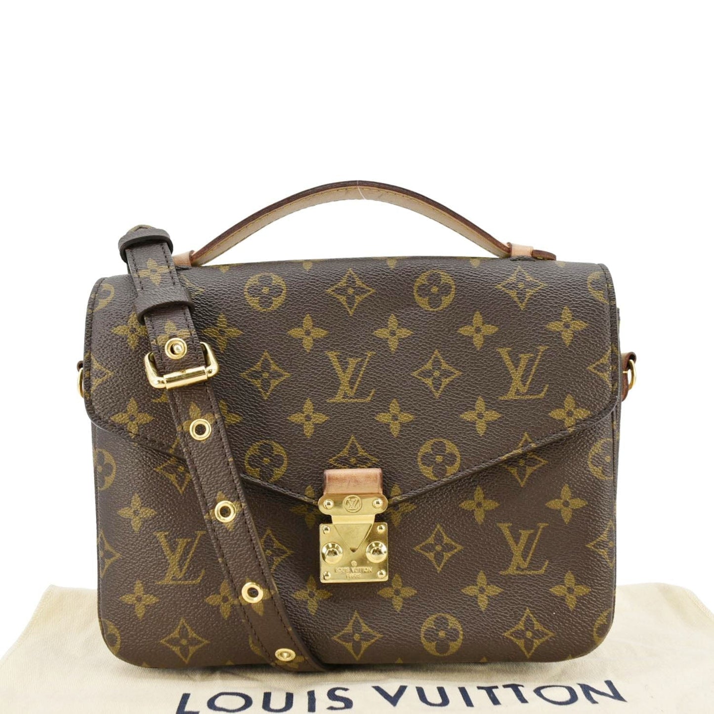 LOUIS VUITTON Metis Pochette Monogram Canvas Crossbody Bag Brown