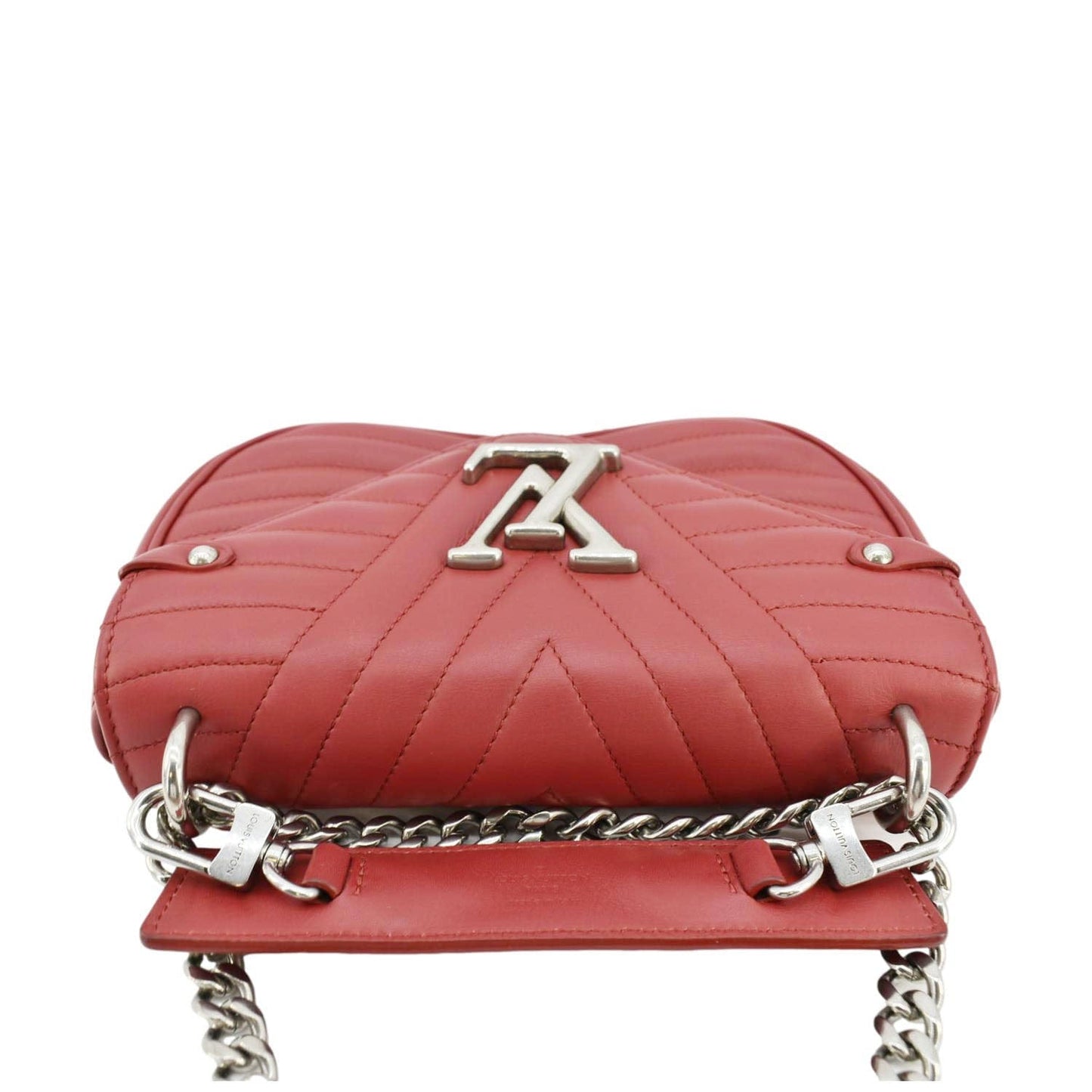 LOUIS VUITTON New Wave PM Leather Chain Crossbody Bag Red