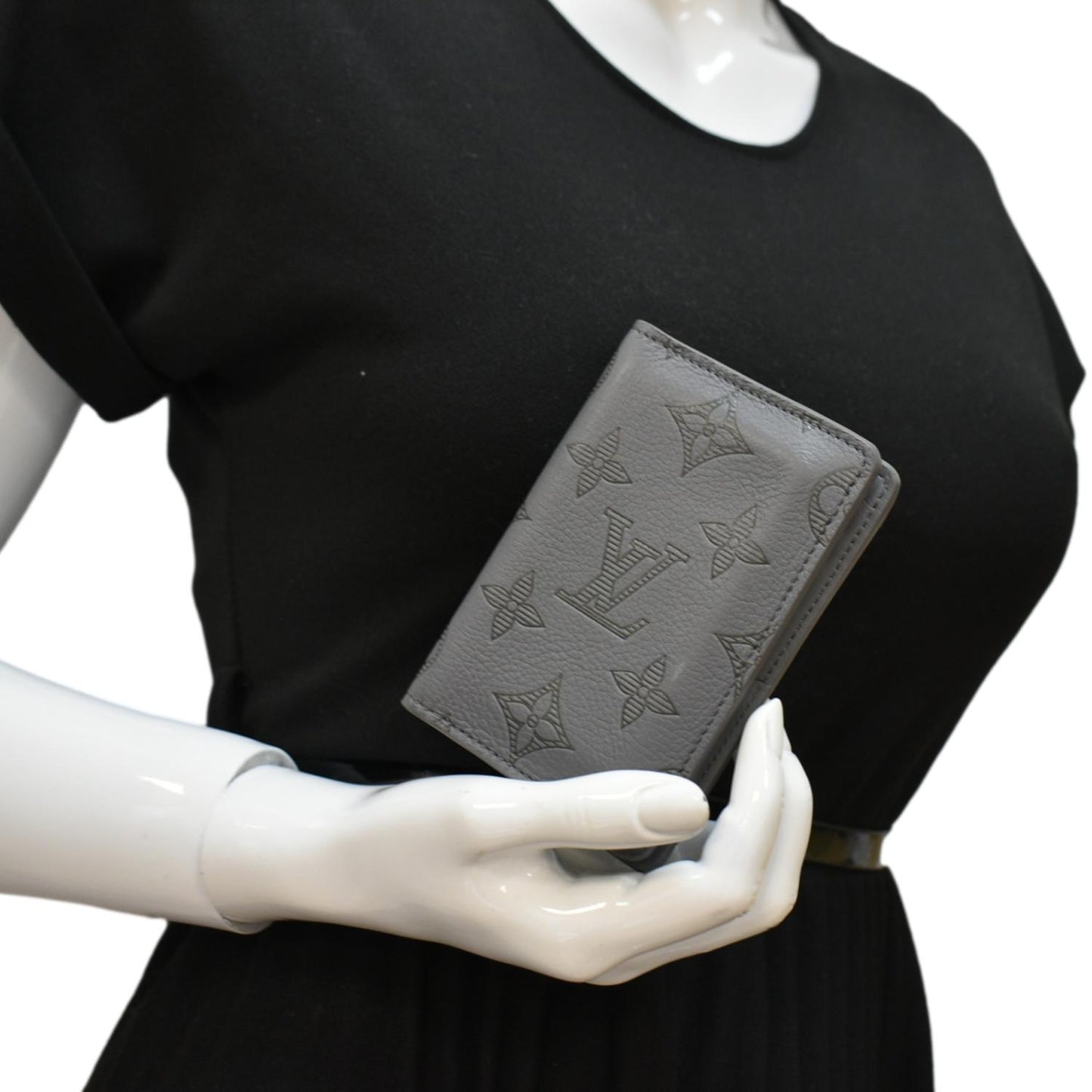 LOUIS VUITTON Monogram Shadow Pocket Organizer Gray