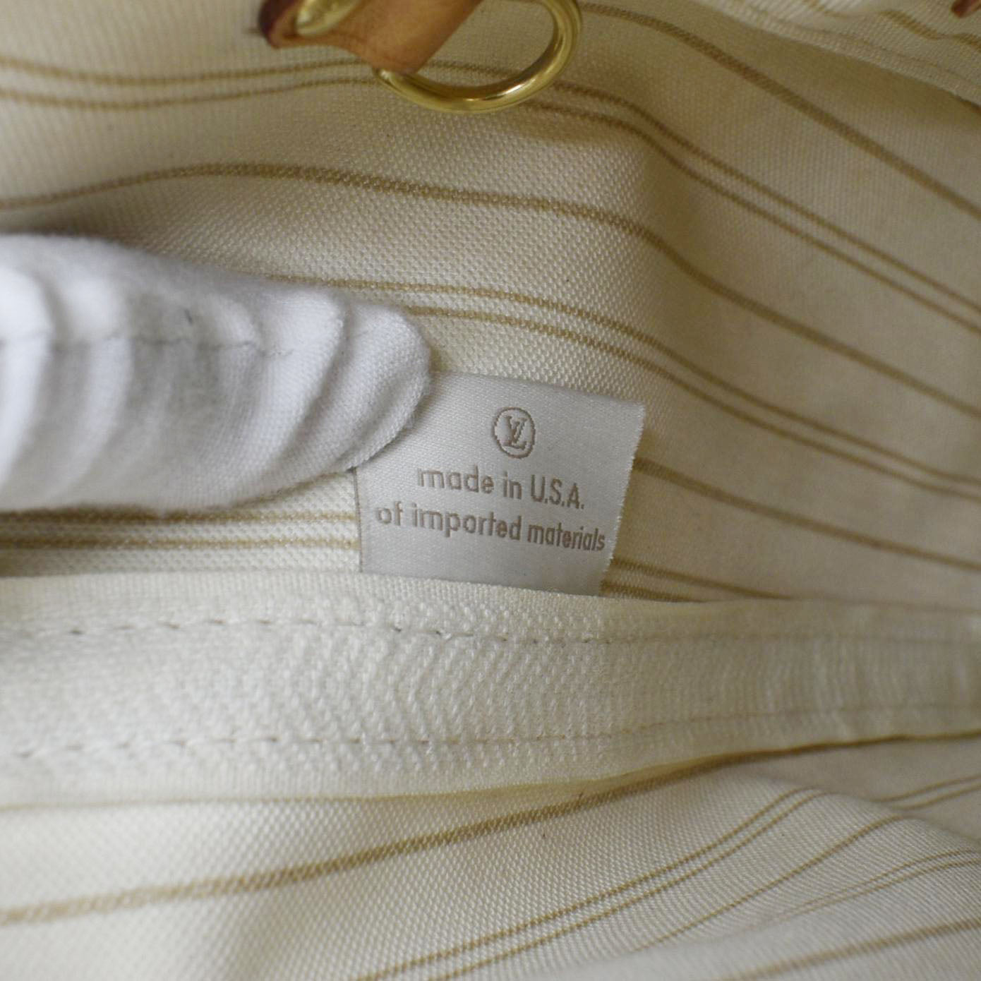 LOUIS VUITTON Neverfull MM Damier Azur Shoulder Bag White