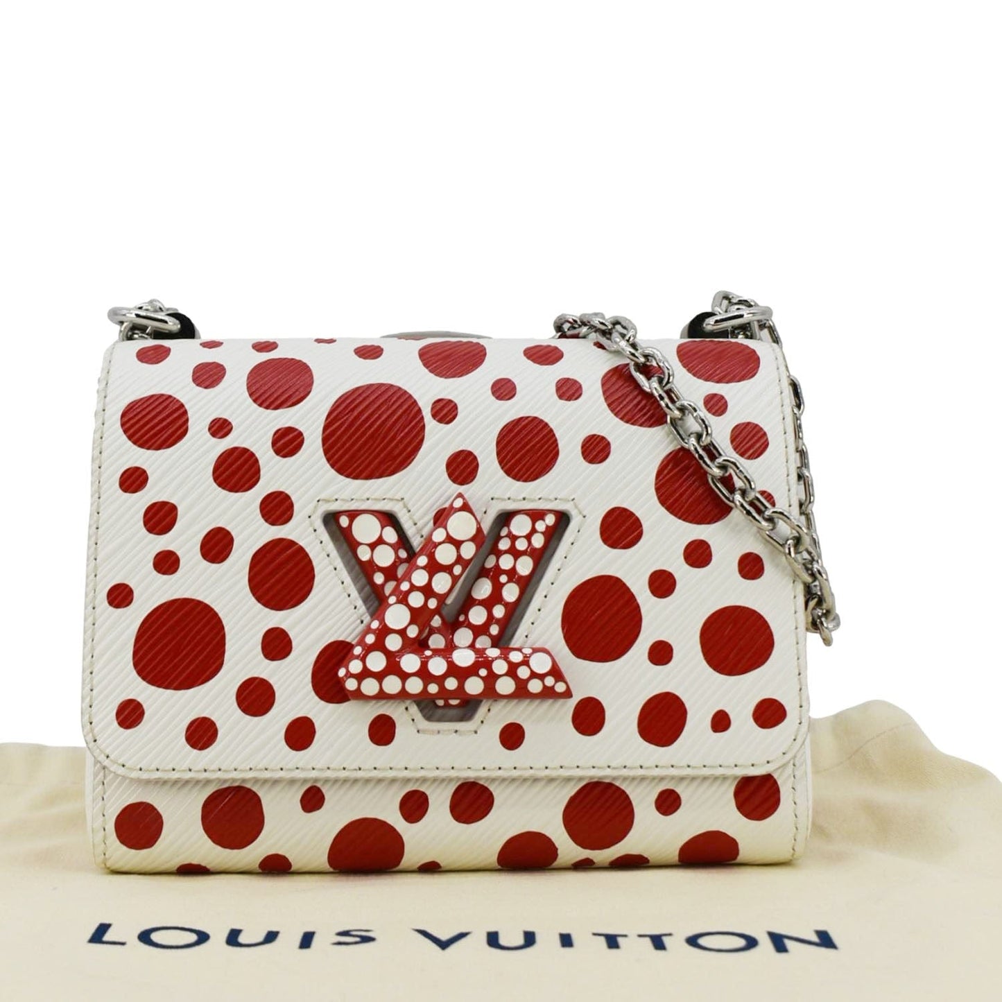 LOUIS VUITTON LV X YK Twist PM Infinity Dots Epi Leather Crossbody Bag Red