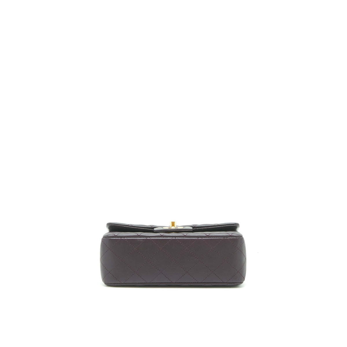 Chanel Mini rectangular Flap Bag lambskin 16B Dark Purple LGHW
