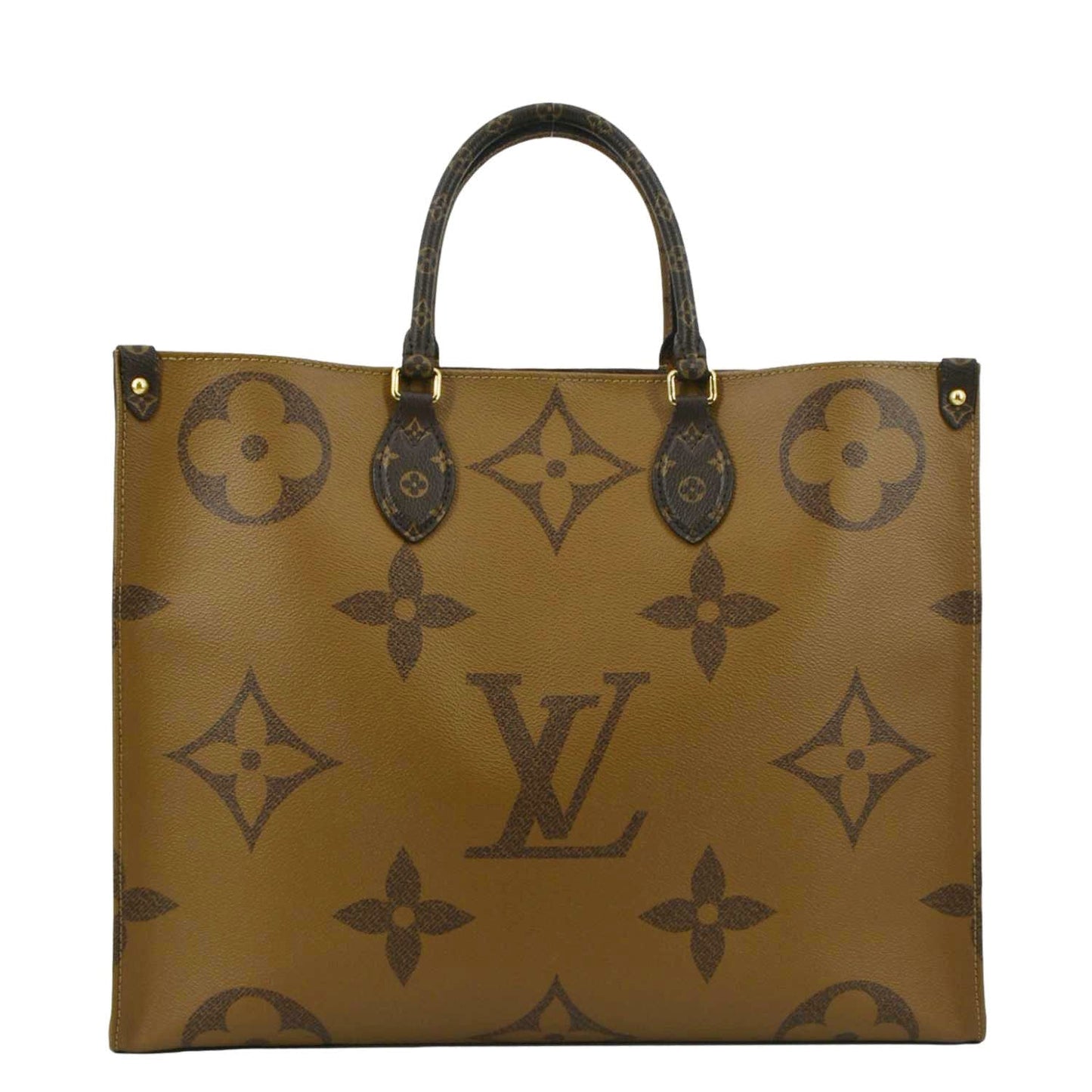 LOUIS VUITTON Onthego GM Giant Monogram Canvas Tote Shoulder Bag Brown
