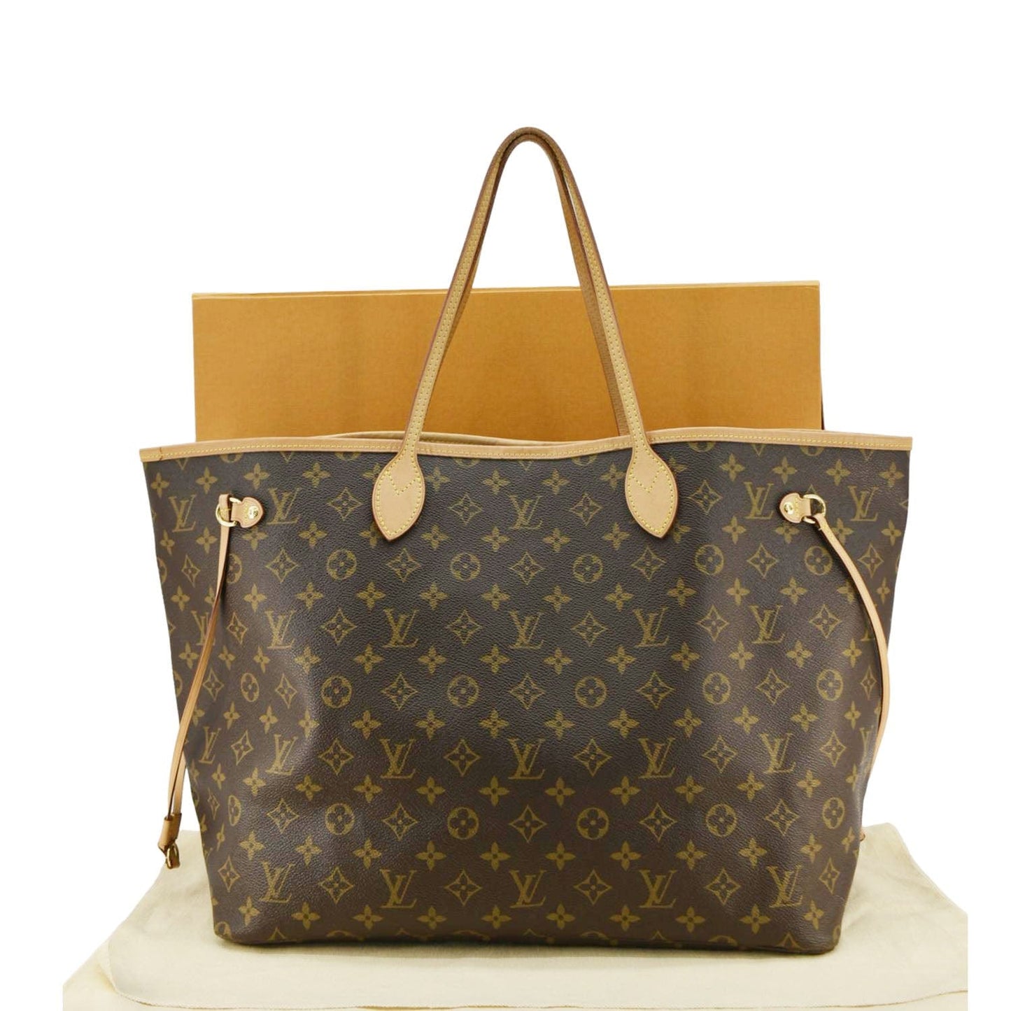 LOUIS VUITTON Neverfull GM Monogram Canvas Tote Shoulder Bag Brown