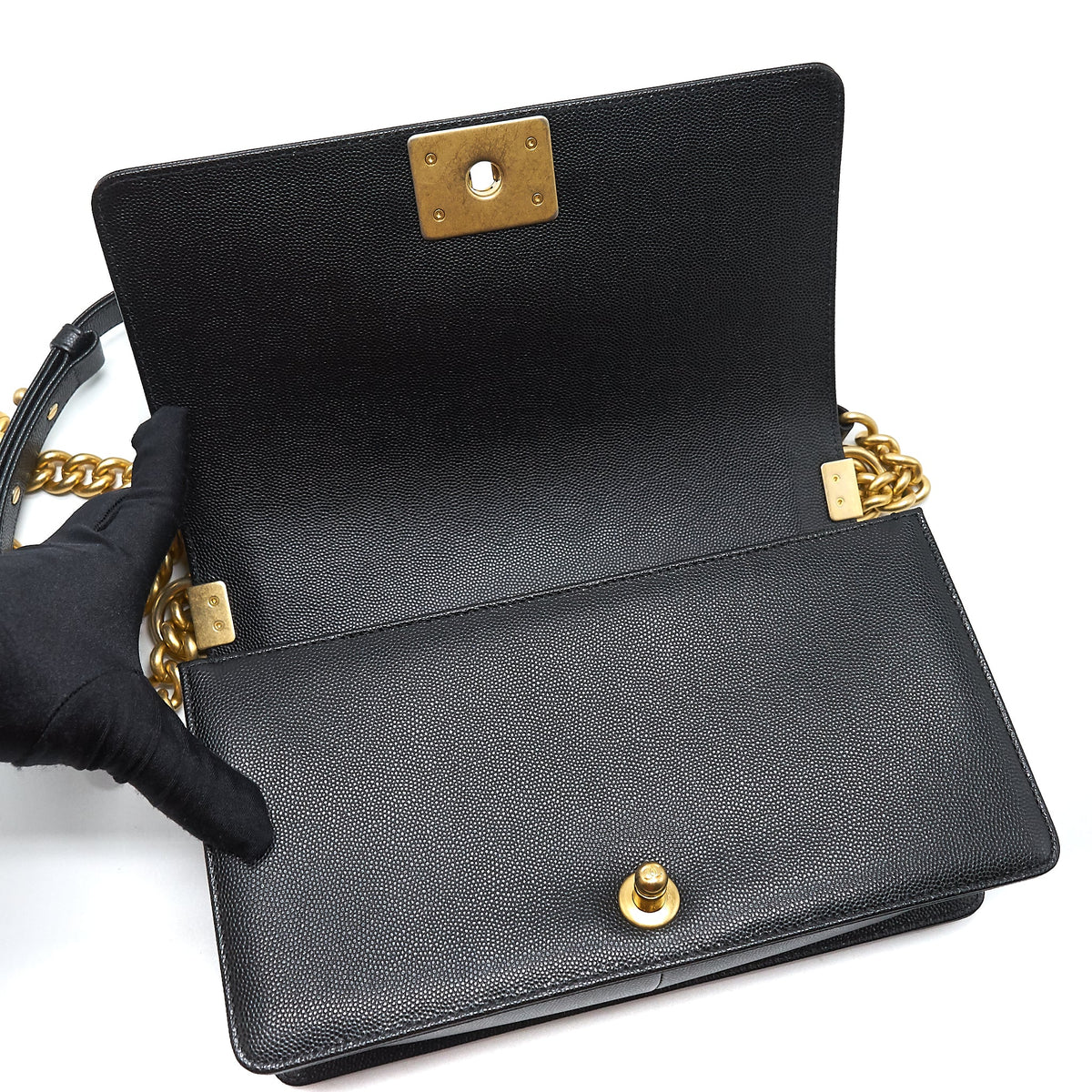 Chanel Medium leboy black Caviar GHW